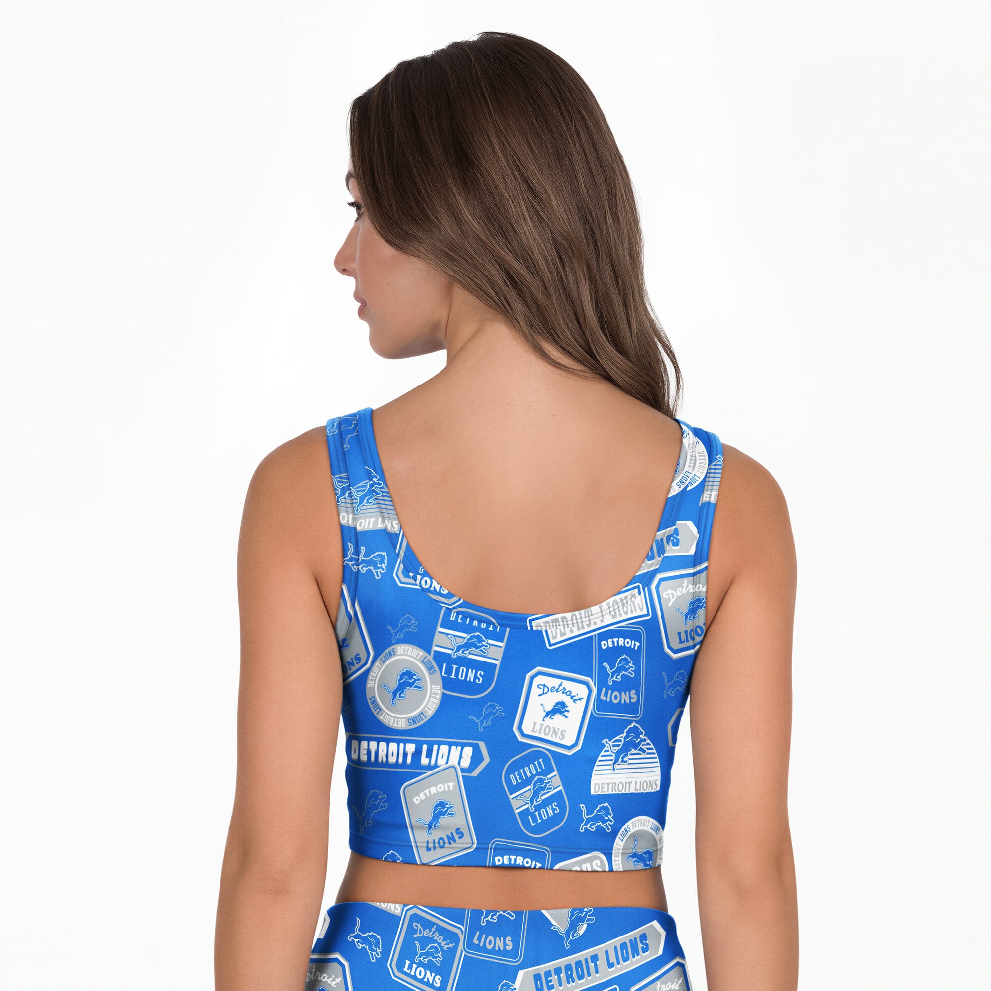 Women's Concepts Sport Blue Detroit Lions Grady Allover Print Bralette