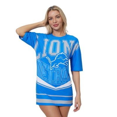 Detroit Lions Concepts Sport Women's Mosaic Knit Nightdress - Blue