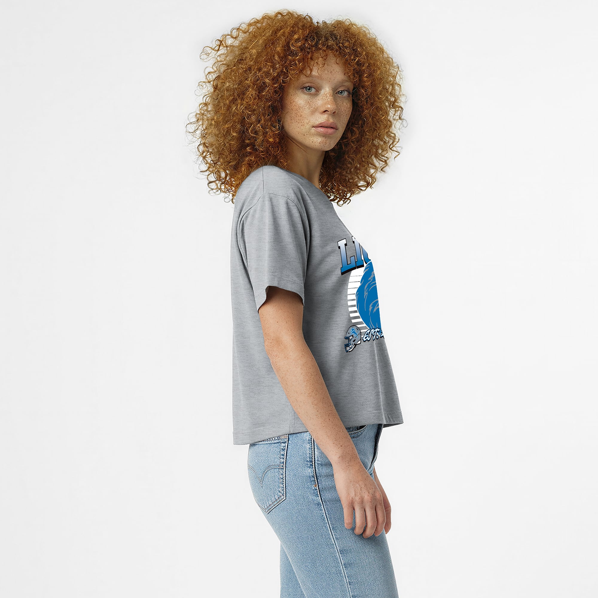 Women's Disney x Champion Heather Gray Detroit Lions Simba All-Star T-Shirt