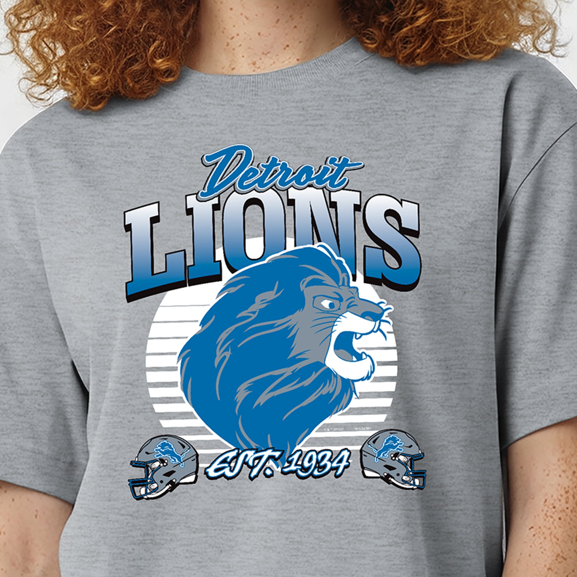 Women's Disney x Champion Heather Gray Detroit Lions Simba All-Star T-Shirt