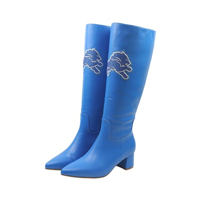  Detroit Lions FABGATING by Cuce Women's Vegan Leather Classic Team Boots - Blue