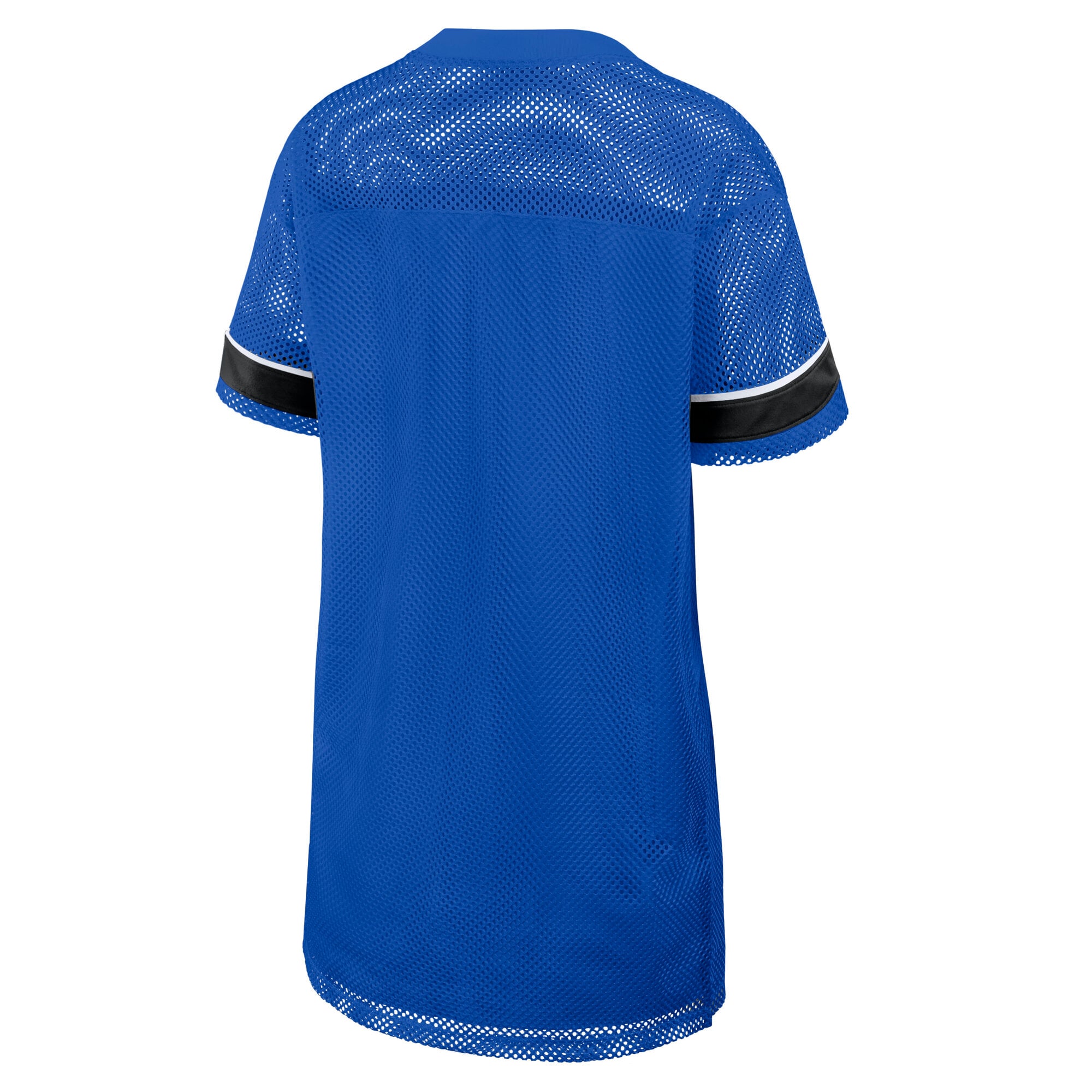 Women's Fanatics  Blue Detroit Lions Oversized Team First Deep Route Mesh V-Neck Dress