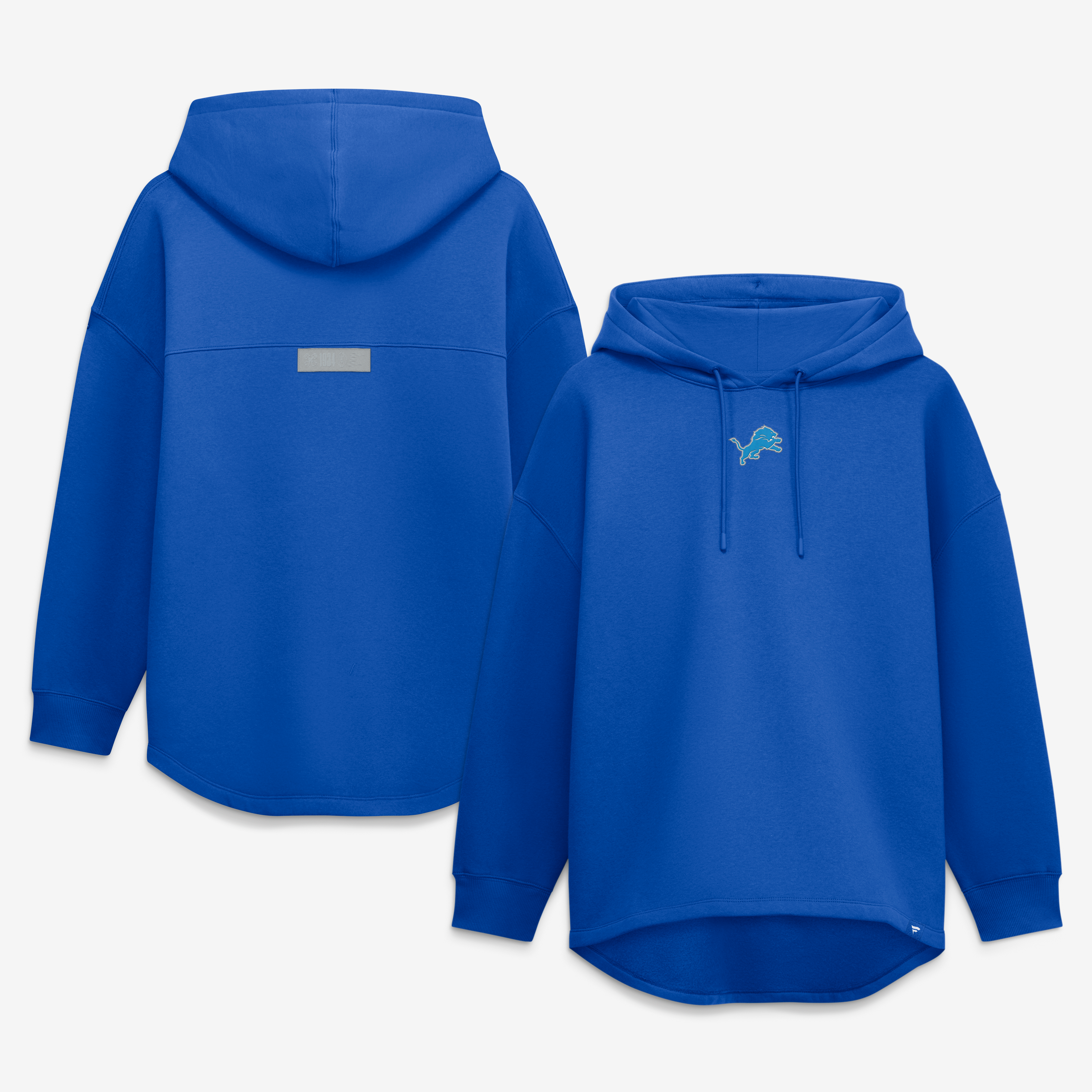 Women's Fanatics Blue Detroit Lions Oversized Tunic Hoodie