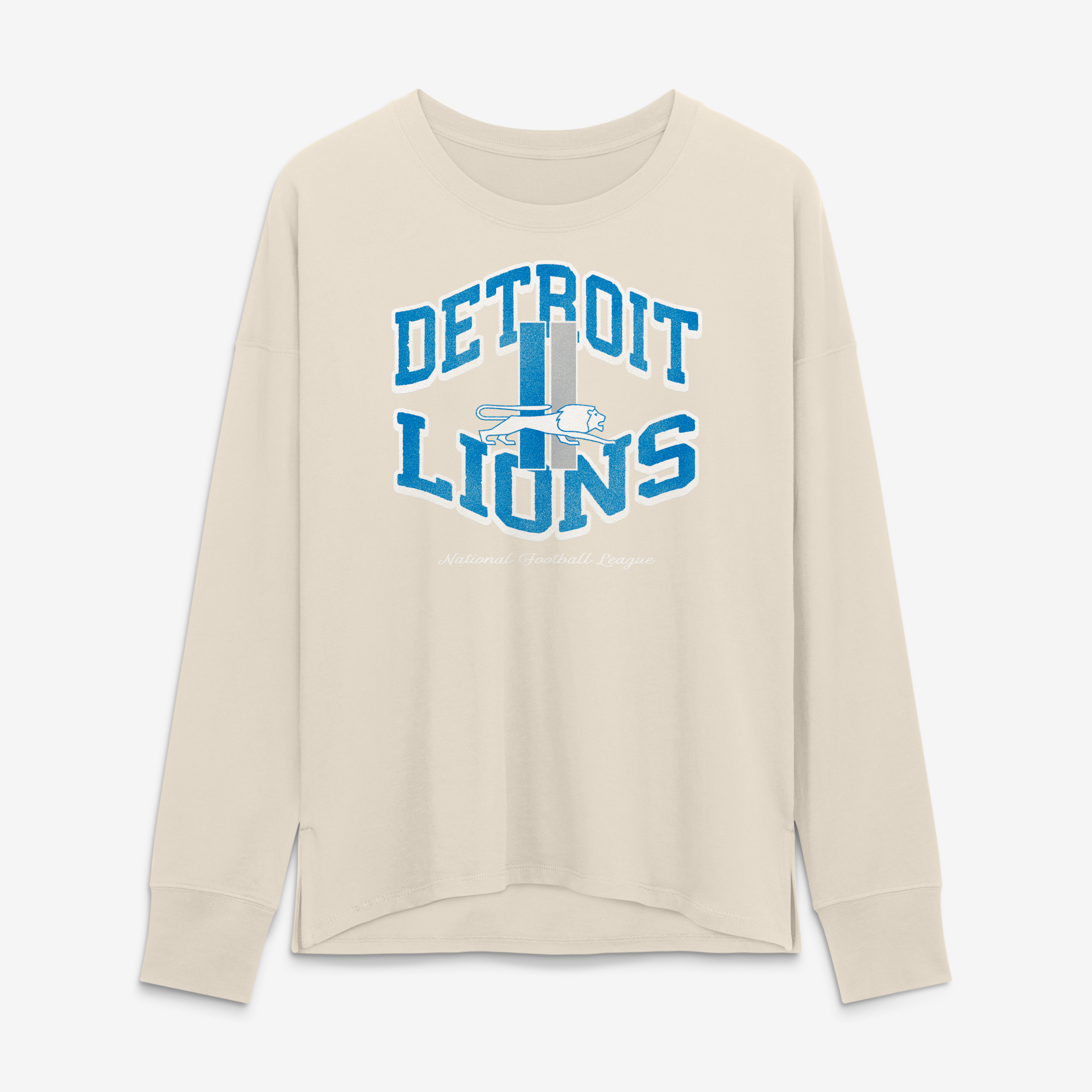 T-shirt à manches longues Fanatics Cream Detroit Lions Heritage Legacy pour femmes