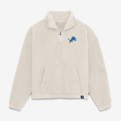Detroit Lions Fanatics Women's Oversized Breakout Sherpa Half-Zip Pullover - Cream