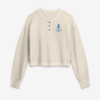 Detroit Lions Fanatics Women's Relaxed Cropped Long Sleeve Shirt - Cream