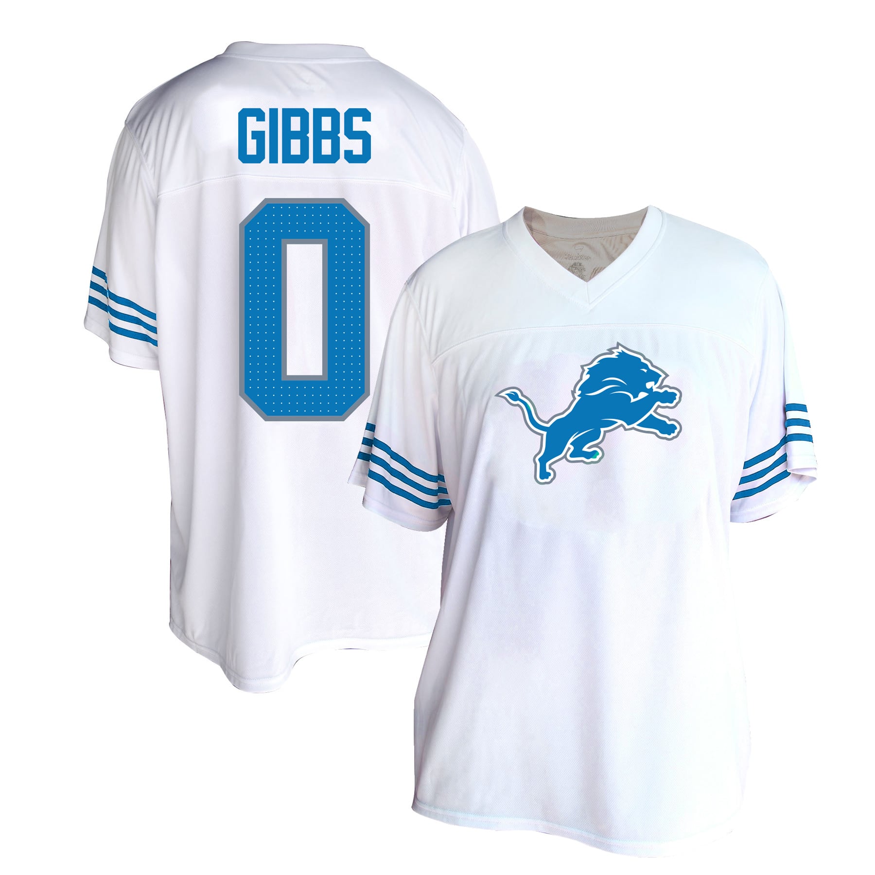 Women's Fanatics Jahmyr Gibbs White Detroit Lions Plus Fashion Jersey