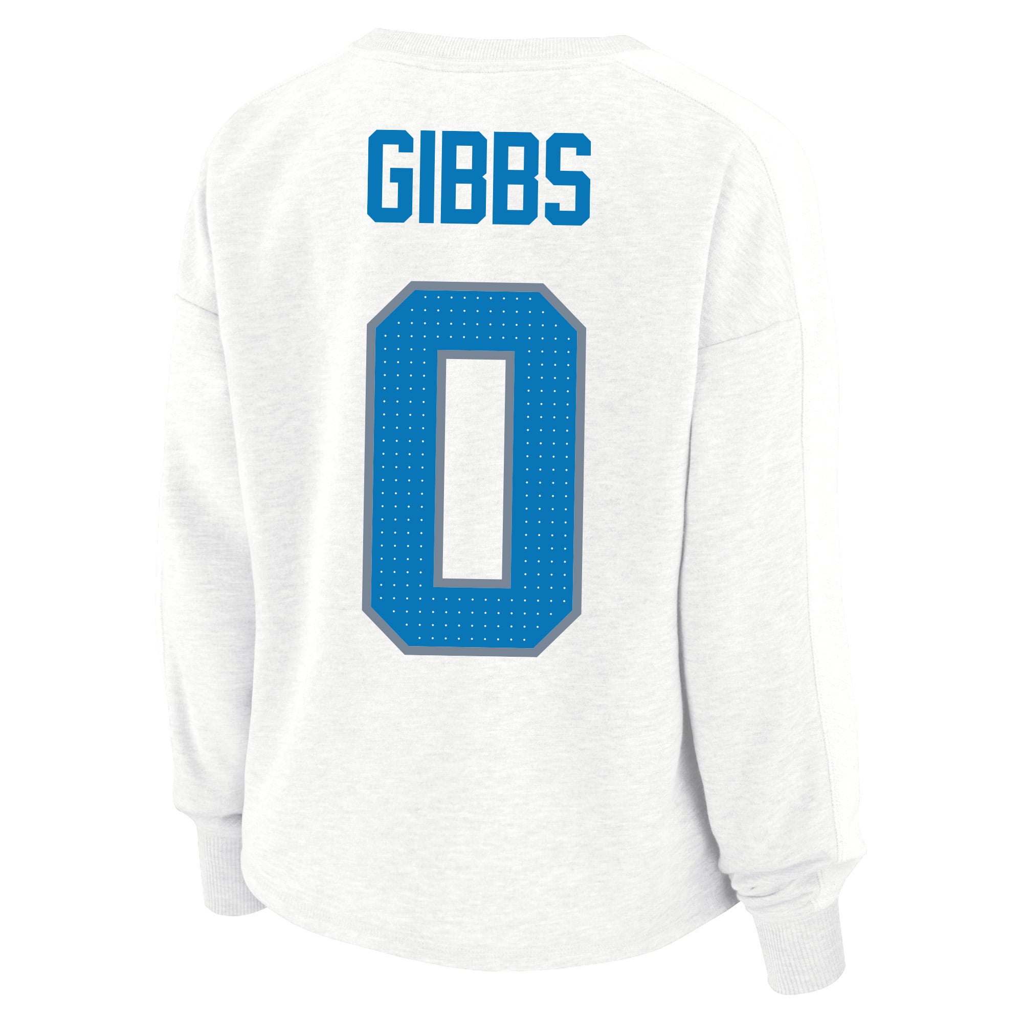 Sweat-shirt oversize grande taille pour femme Fanatics Jahmyr Gibbs blanc Detroit Lions avec nom et numéro