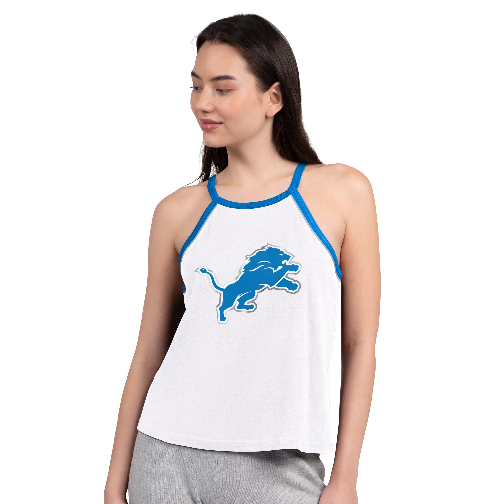 Women's G-III 4Her by Carl Banks  White Detroit Lions Redemption Win Slub Tank Top