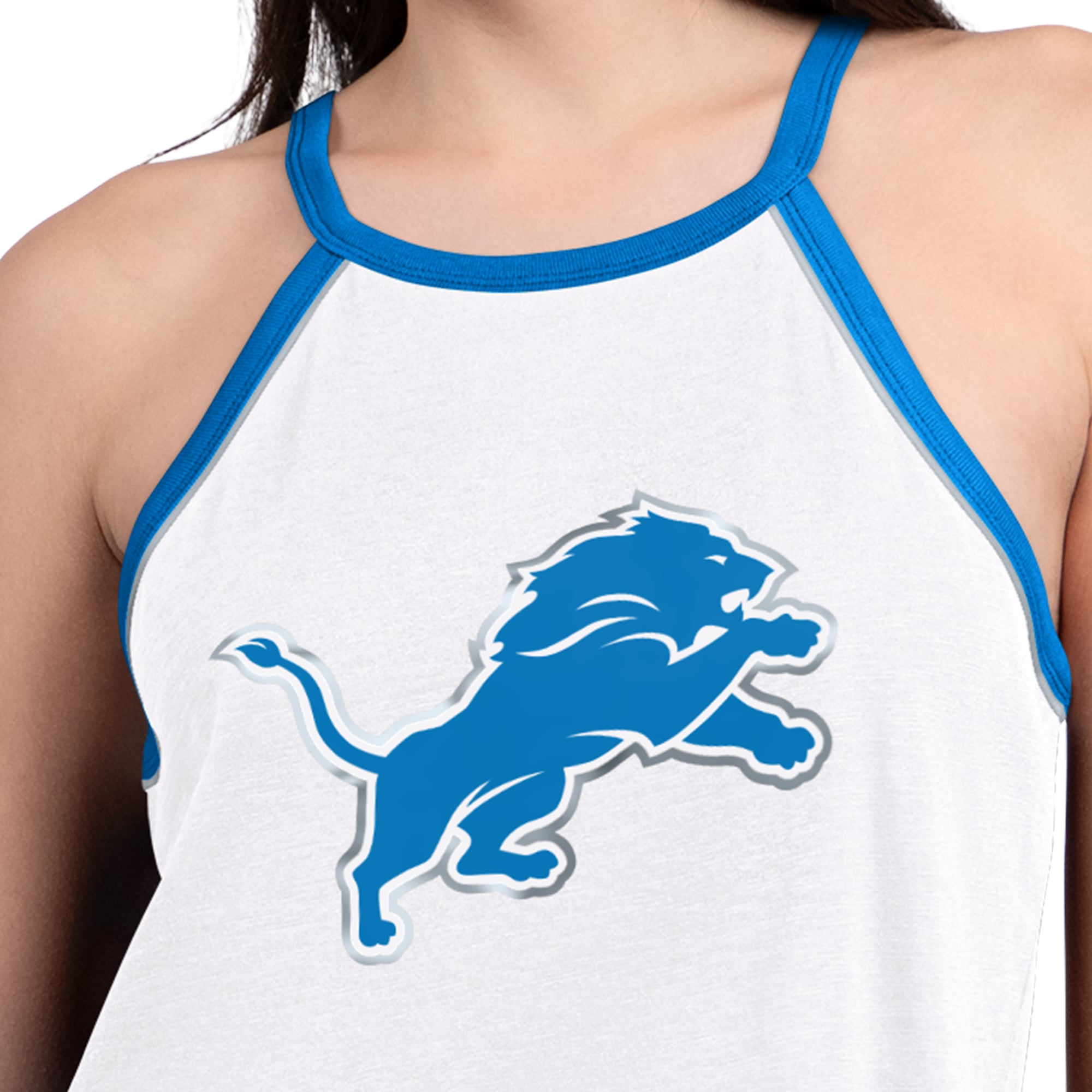 Women's G-III 4Her by Carl Banks  White Detroit Lions Redemption Win Slub Tank Top