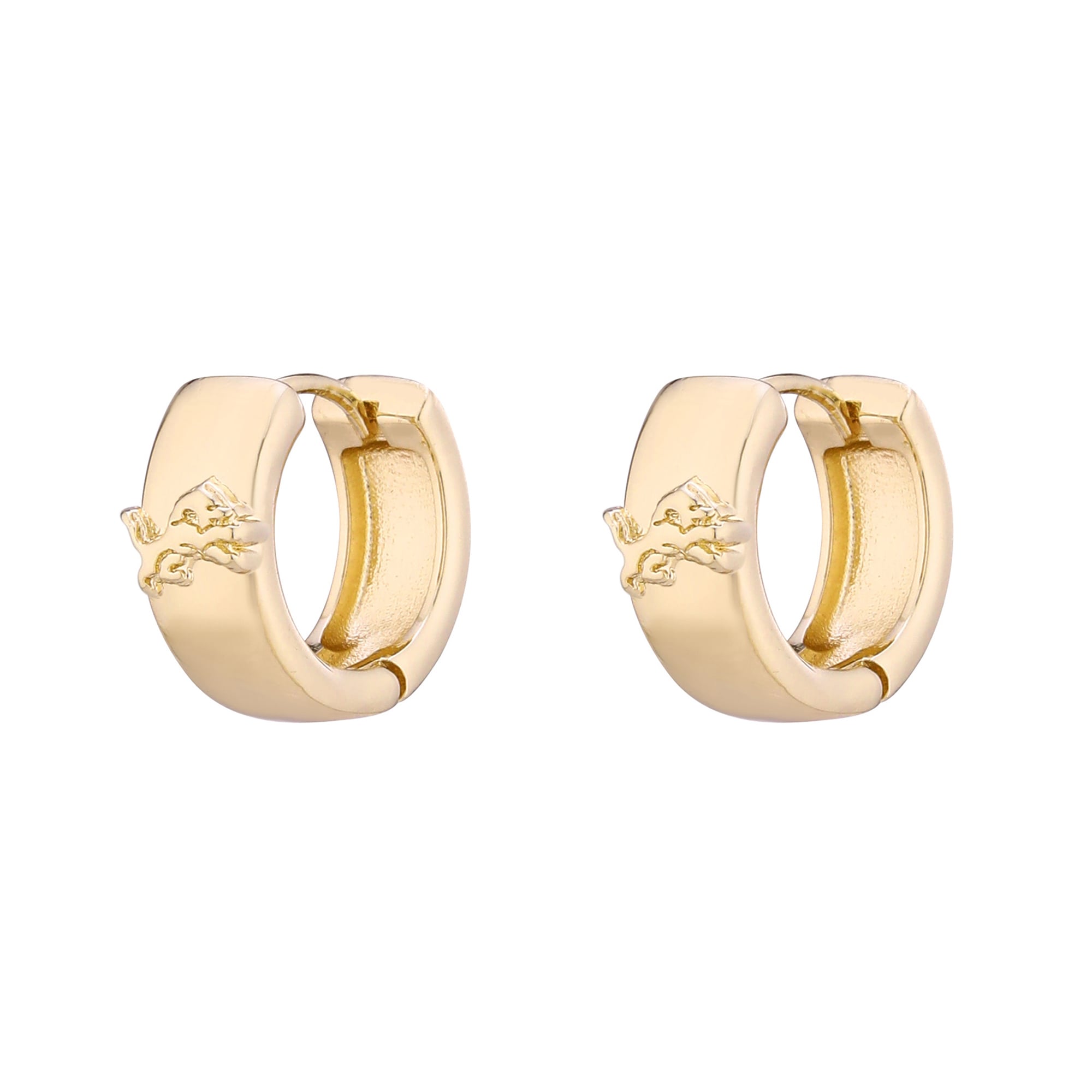 Women's LUV AJ  Gold Detroit Lions Logo Monaco Huggie Earrings