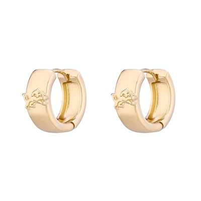  Detroit Lions LUV AJ Women's Logo Monaco Huggie Earrings - Gold