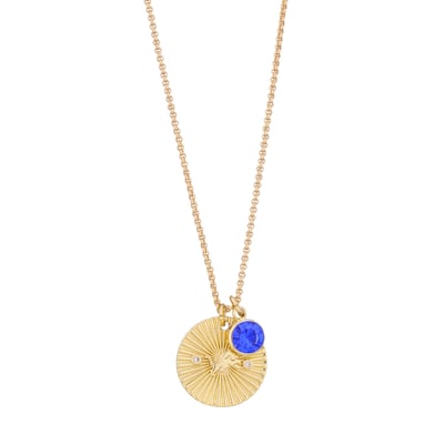  Detroit Lions LUV AJ Women's Spiral and Stone Charm Necklace - Gold