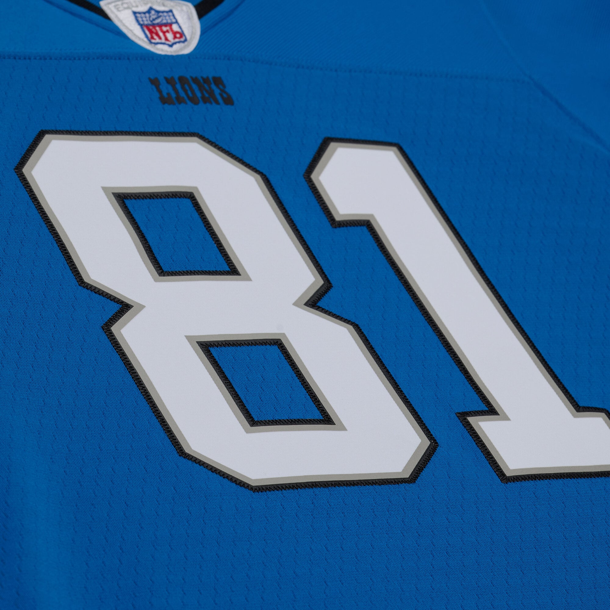 Maillot réplique Mitchell & Ness Calvin Johnson bleu Detroit Lions 2007 Legacy pour femme