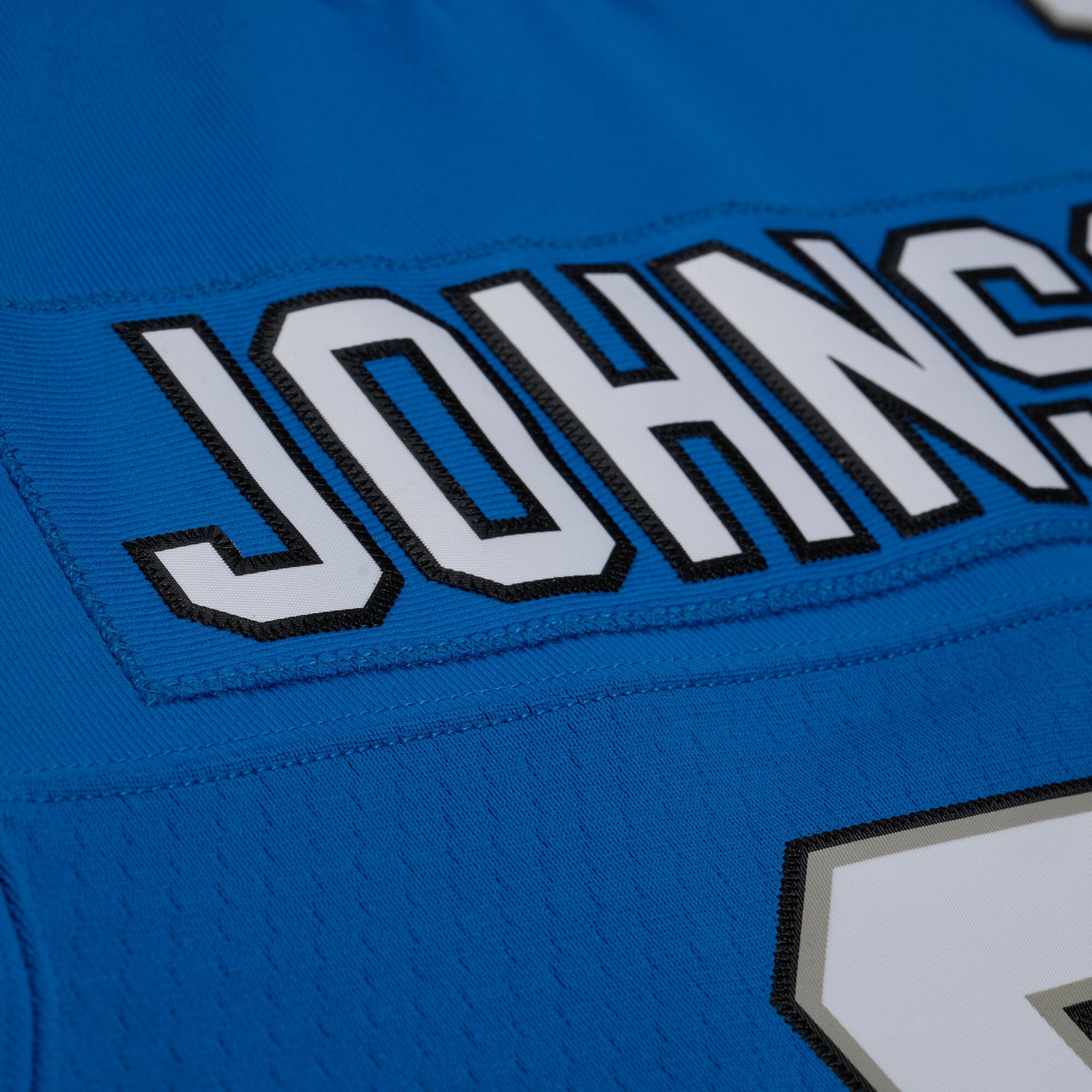Maillot réplique Mitchell & Ness Calvin Johnson bleu Detroit Lions 2007 Legacy pour femme