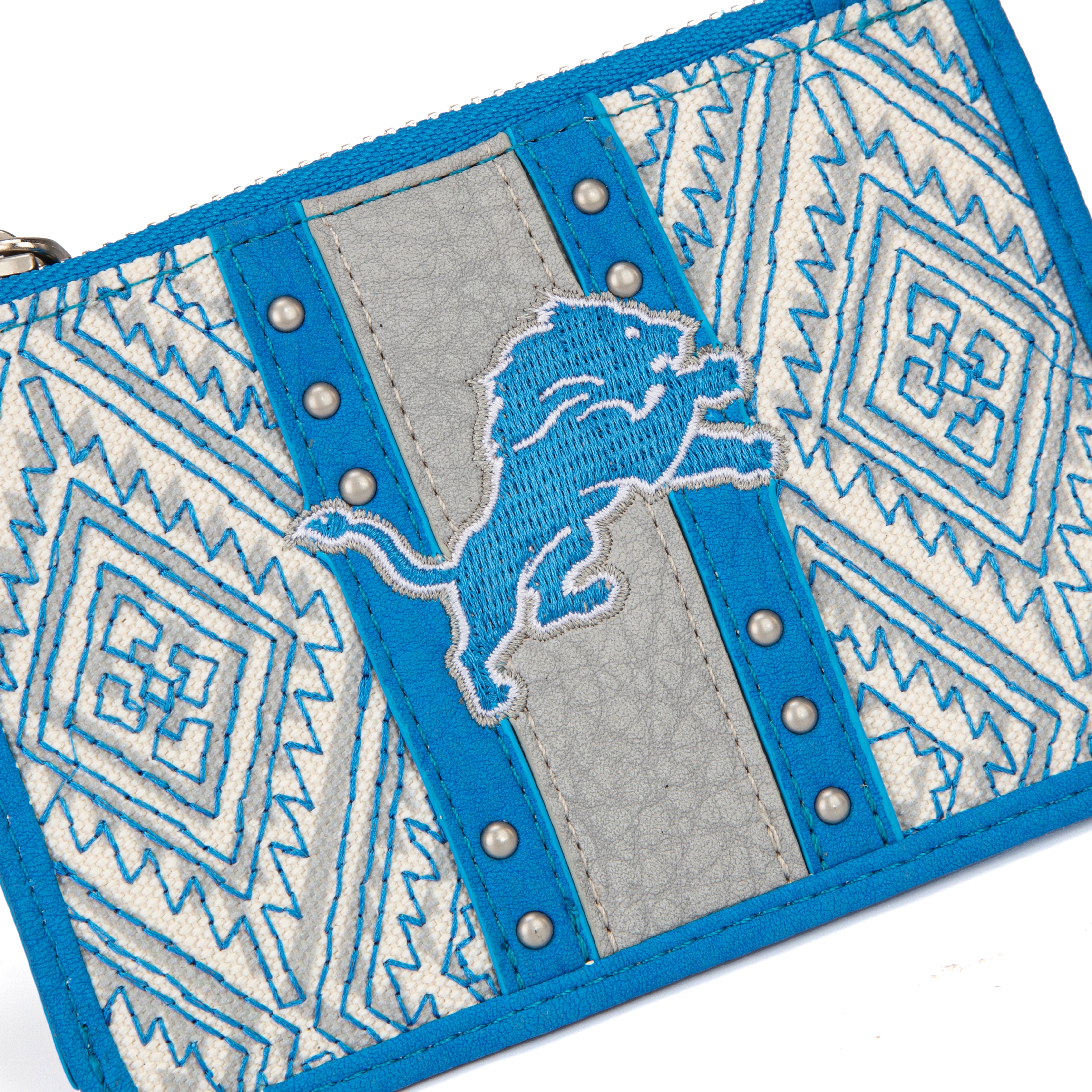 Portefeuille et bracelet porte-clés football Montana West Detroit Lions pour femme