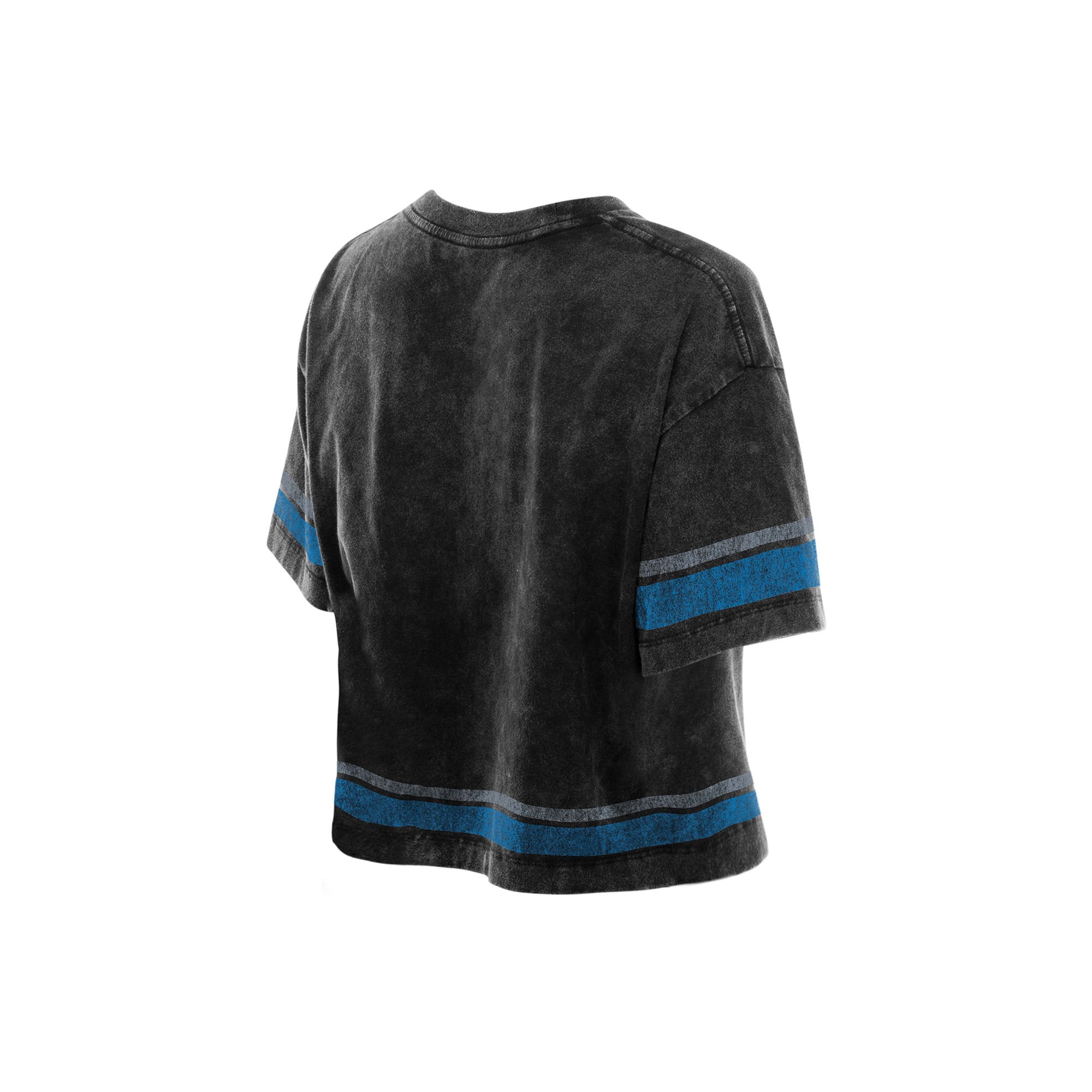 Women's New Era Black Detroit Lions Lifestyle Mineral Wash Boxy Cropped T-Shirt