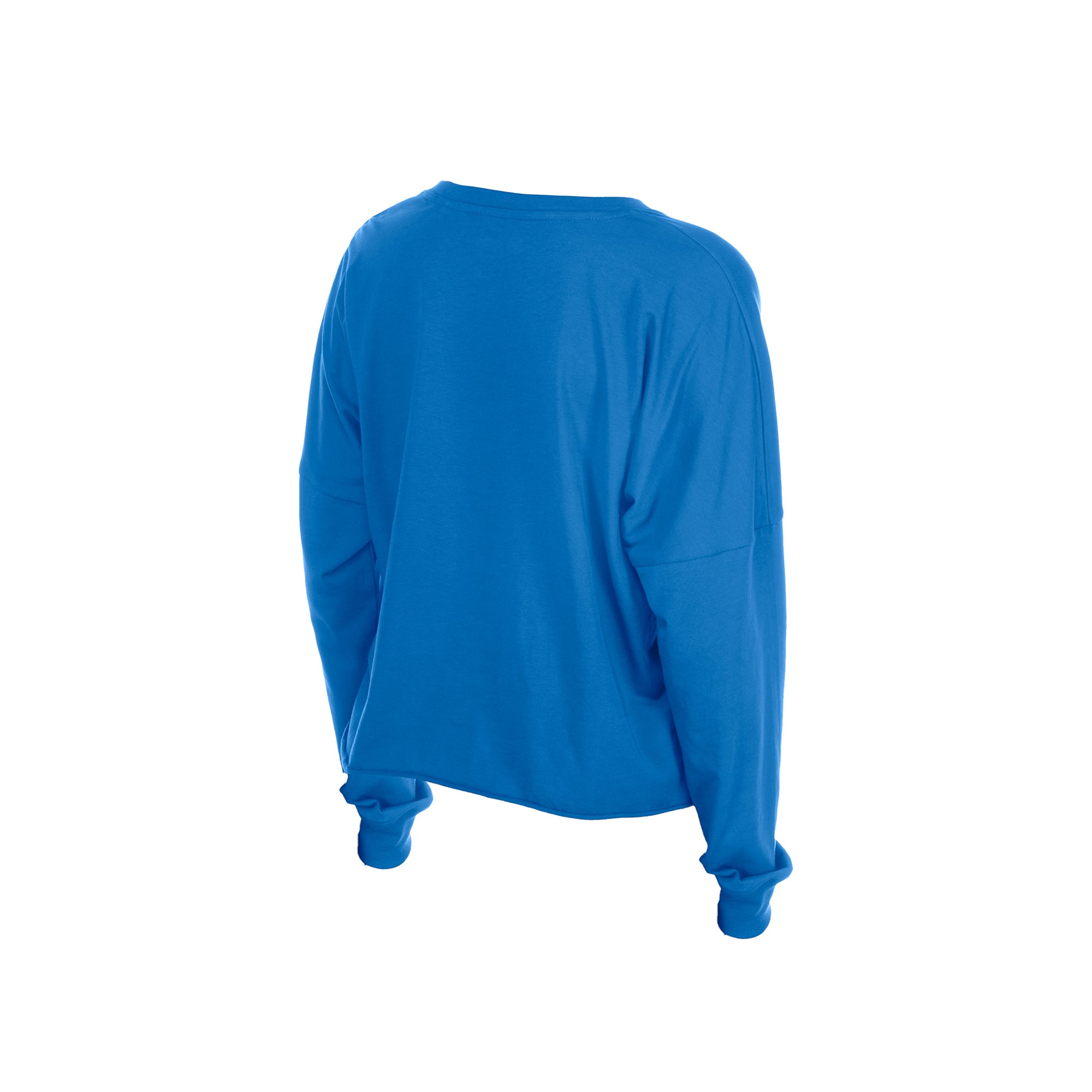 T-shirt court oversize à manches longues New Era bleu Detroit Lions pour femme
