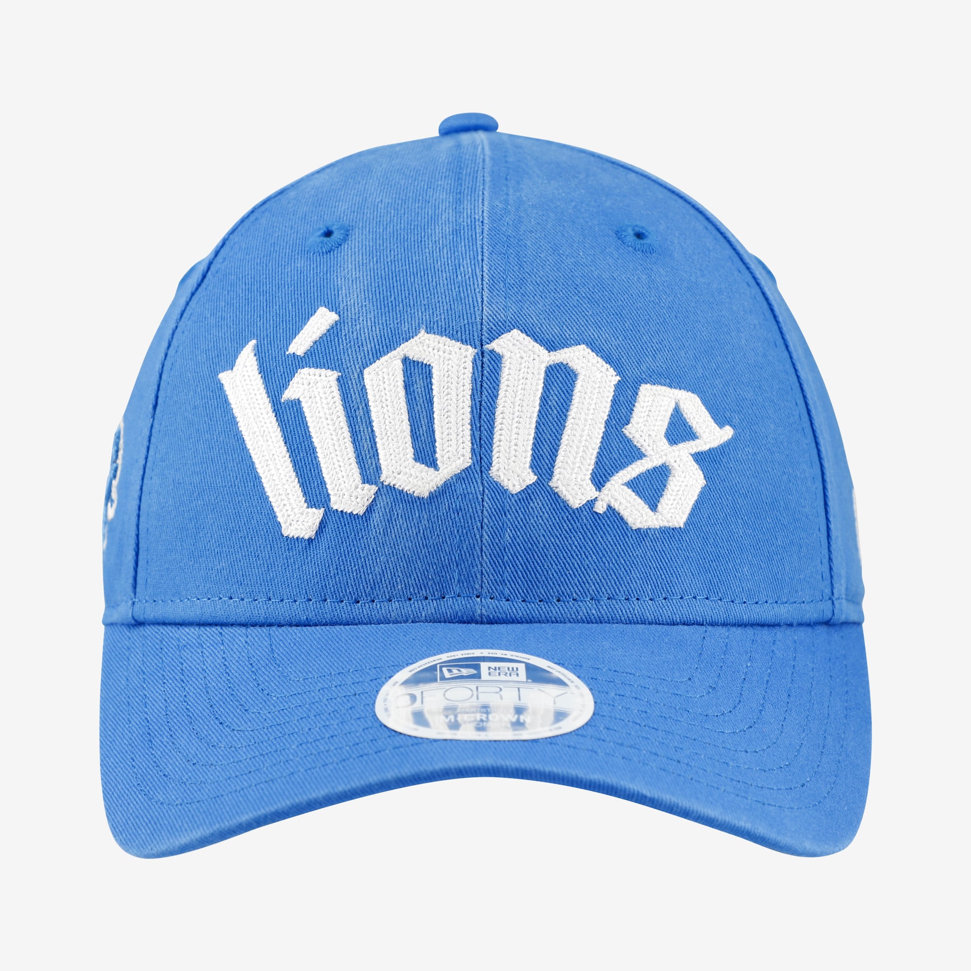 Casquette ajustable New Era bleue Detroit Lions, police gothique 9FORTY M-Crown