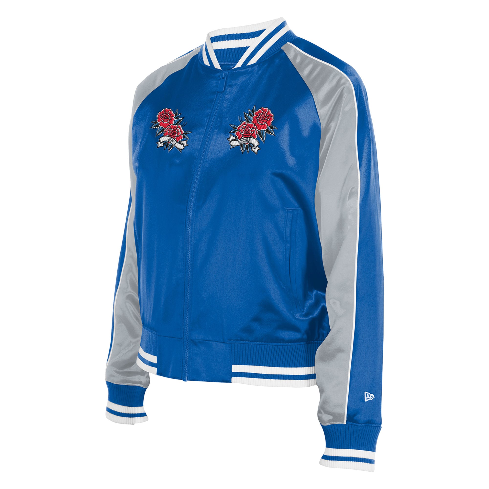Veste en satin New Era bleue Detroit Lions pour femme