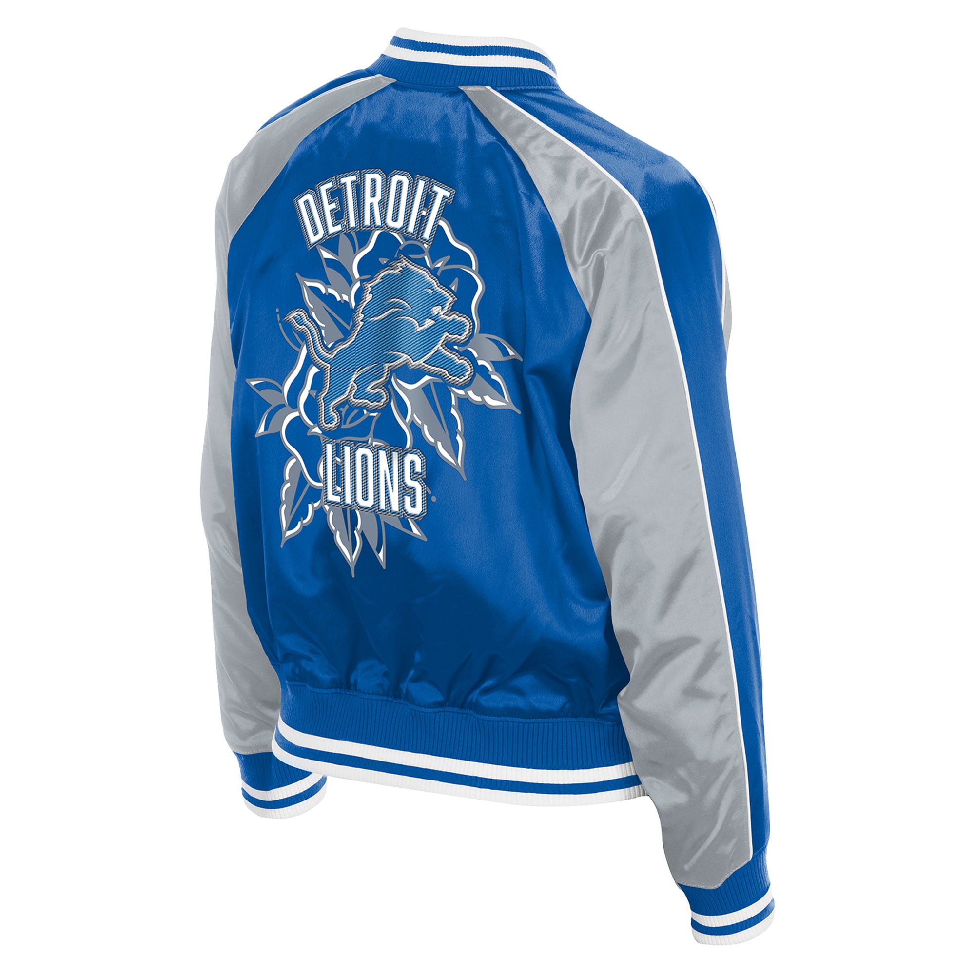Veste en satin New Era bleue Detroit Lions pour femme
