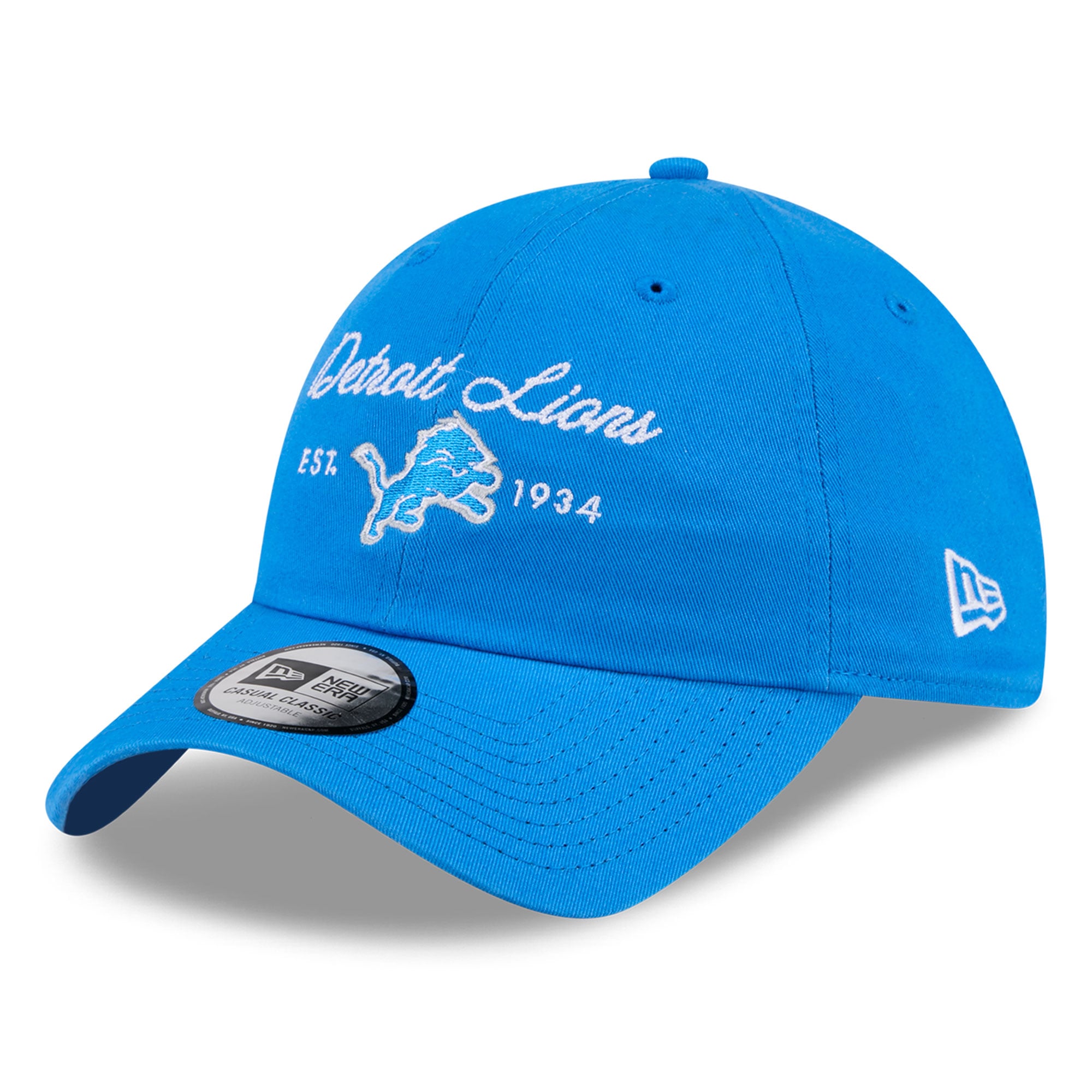 Casquette New Era bleue Detroit Lions pour femme, style classique décontracté et ajustable