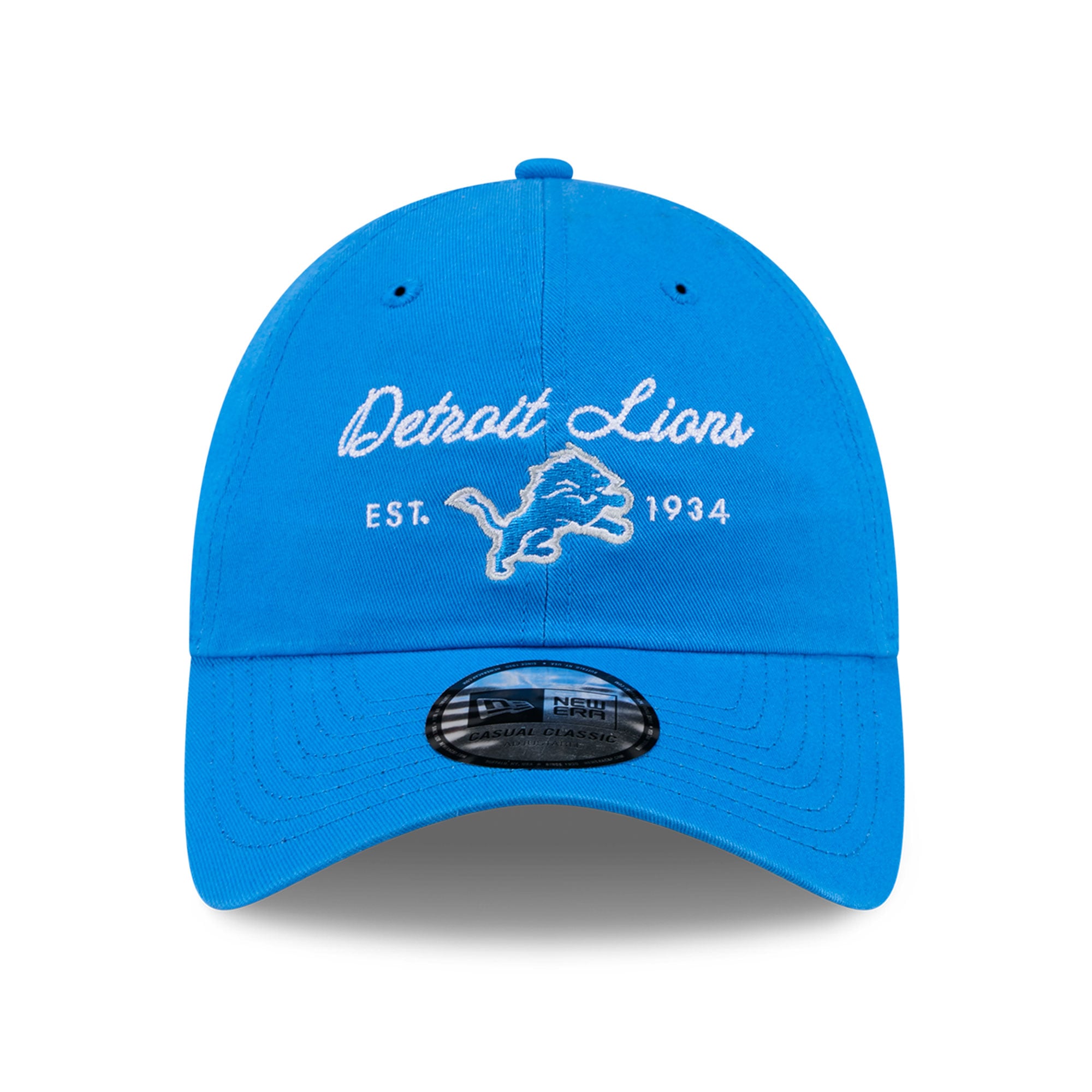 Casquette New Era bleue Detroit Lions pour femme, style classique décontracté et ajustable
