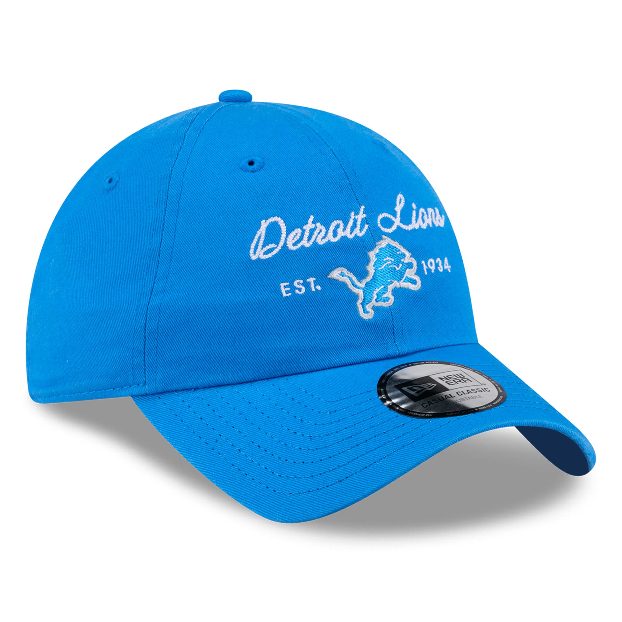 Casquette New Era bleue Detroit Lions pour femme, style classique décontracté et ajustable
