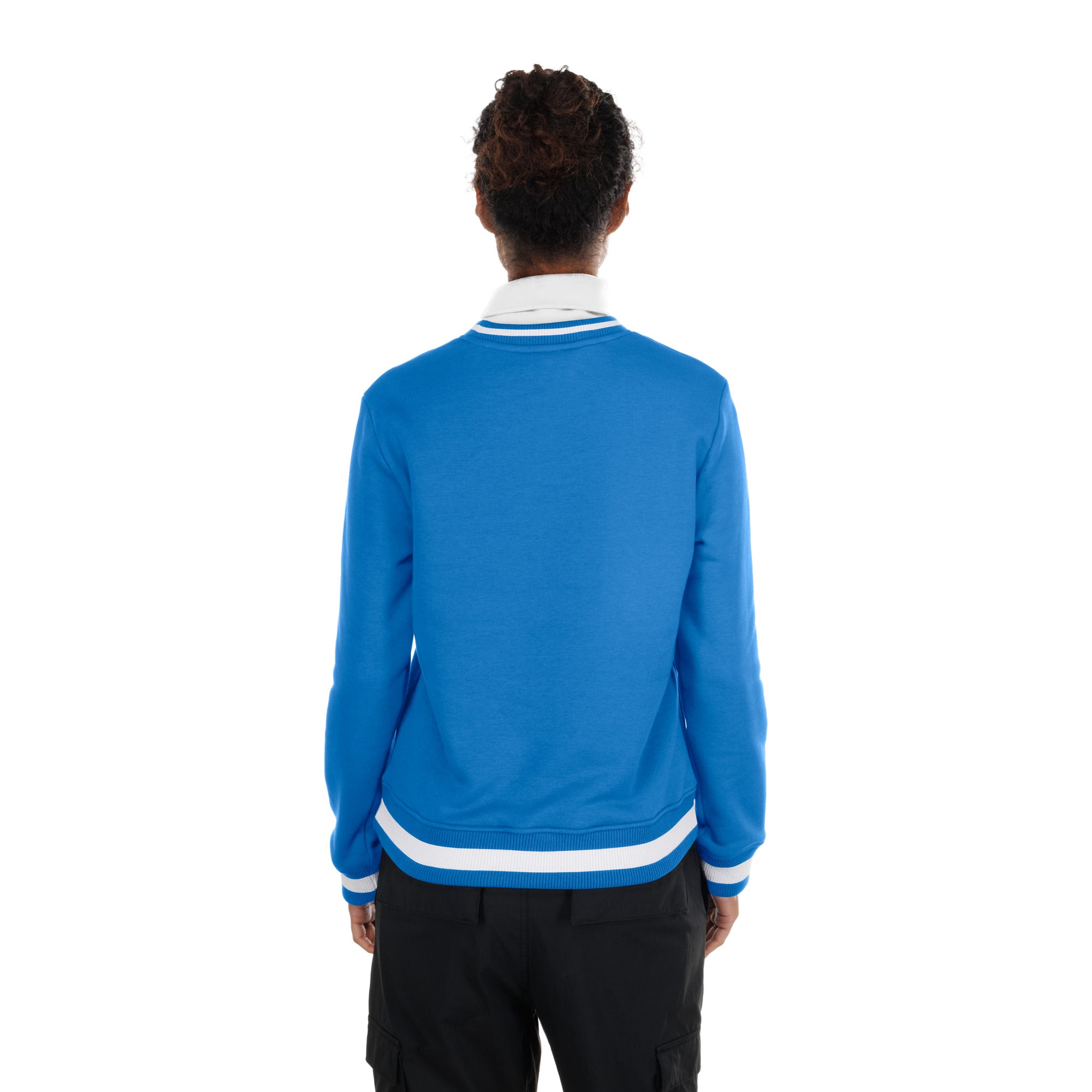 Pull à col roulé New Era bleu Detroit Lions Sport Classics pour femme