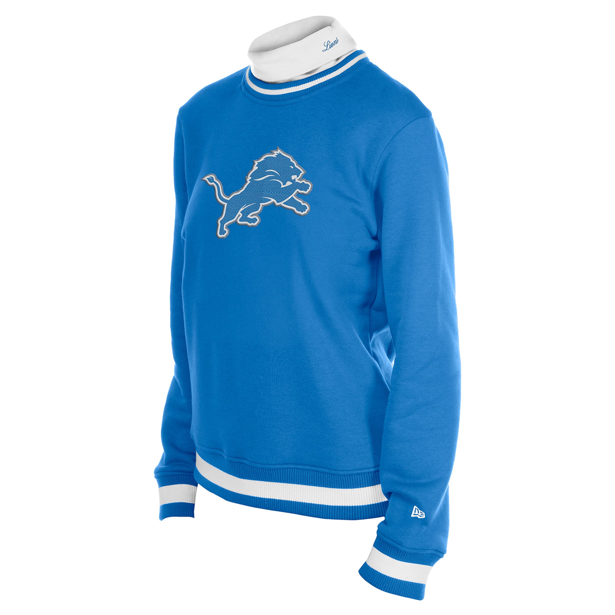 Pull à col roulé New Era bleu Detroit Lions Sport Classics pour femme