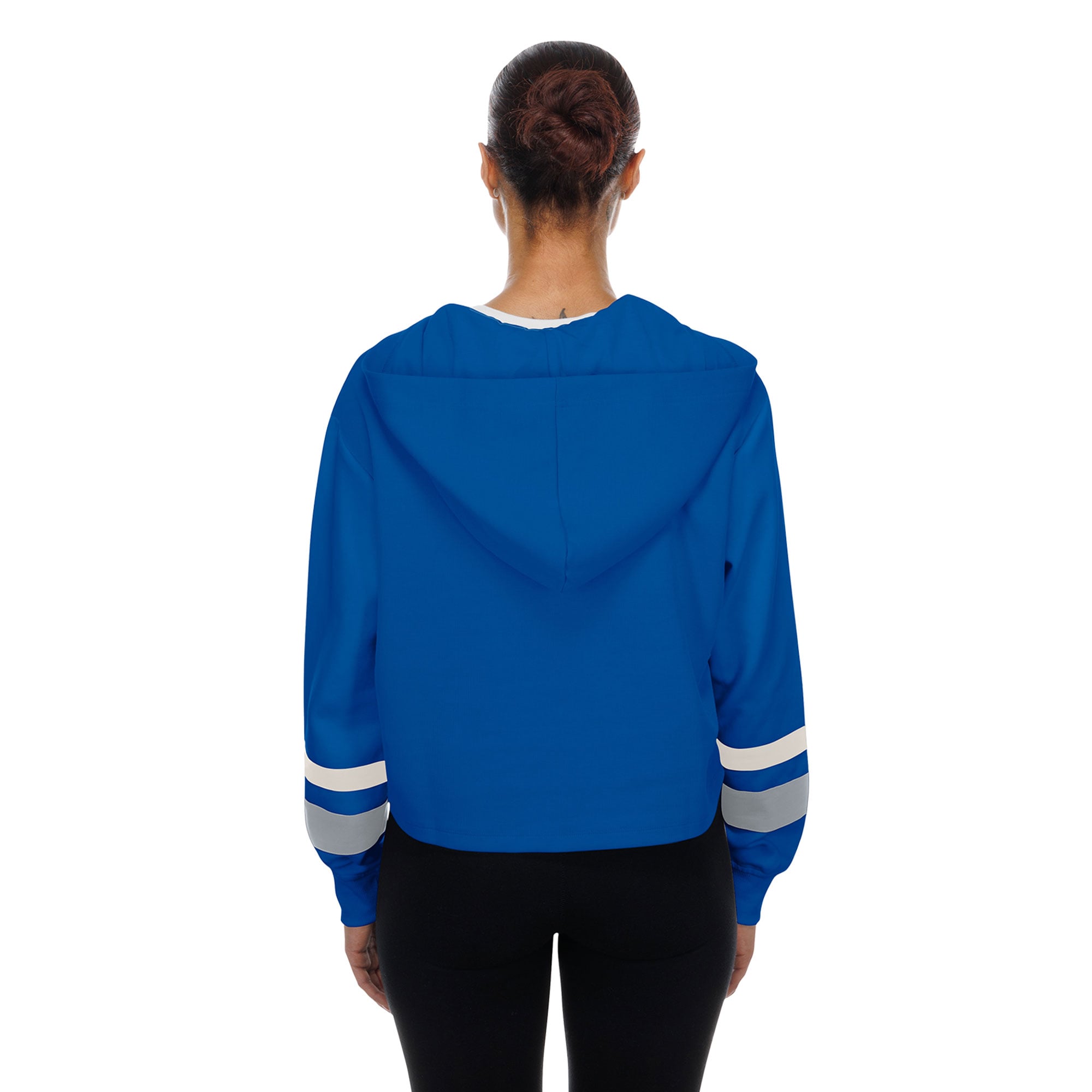 Sweat à capuche rétro lacets New Era bleu Detroit Lions pour femme