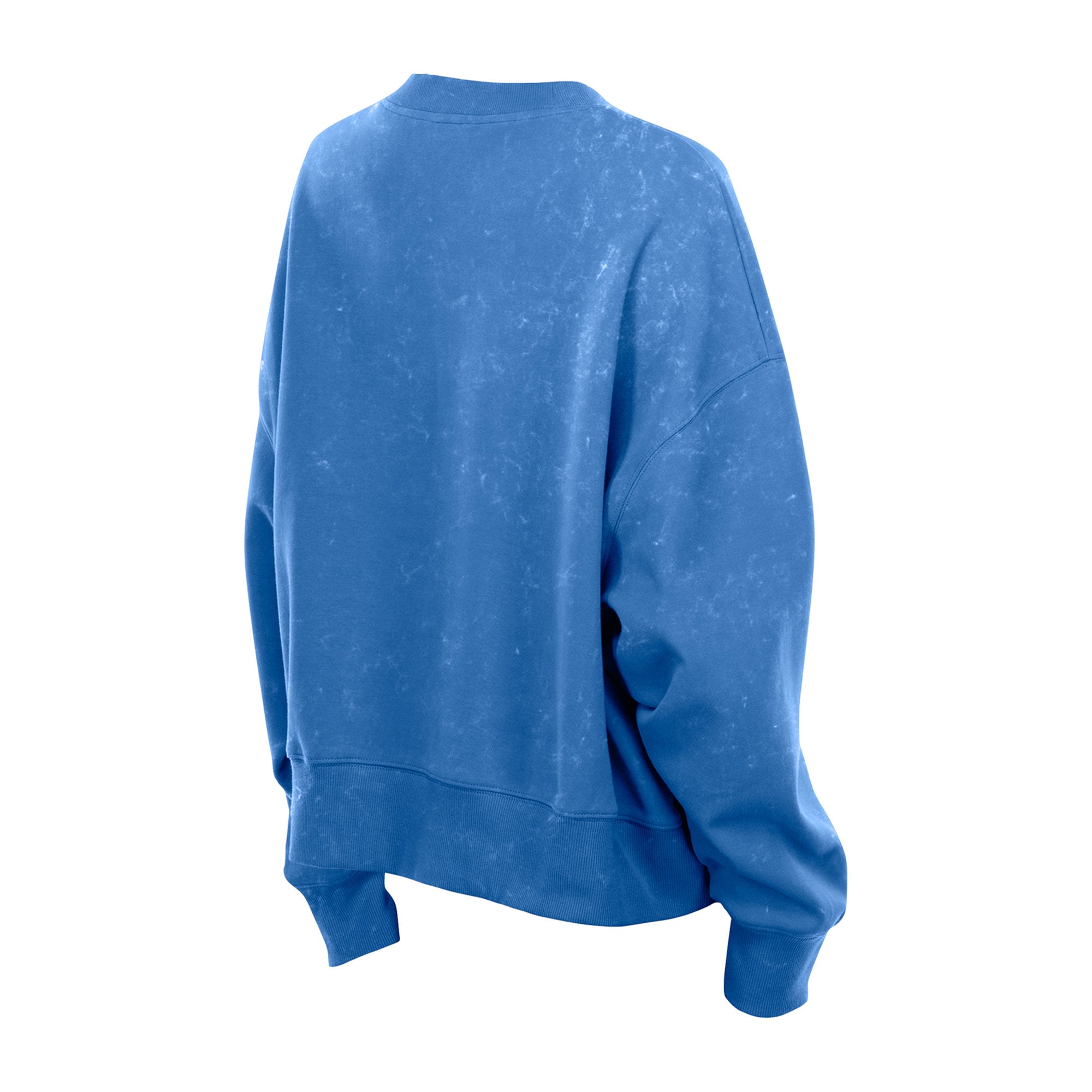 Sweat-shirt à col rond en molleton délavé bleu Detroit Lions pour femme, style rétro, New Era.