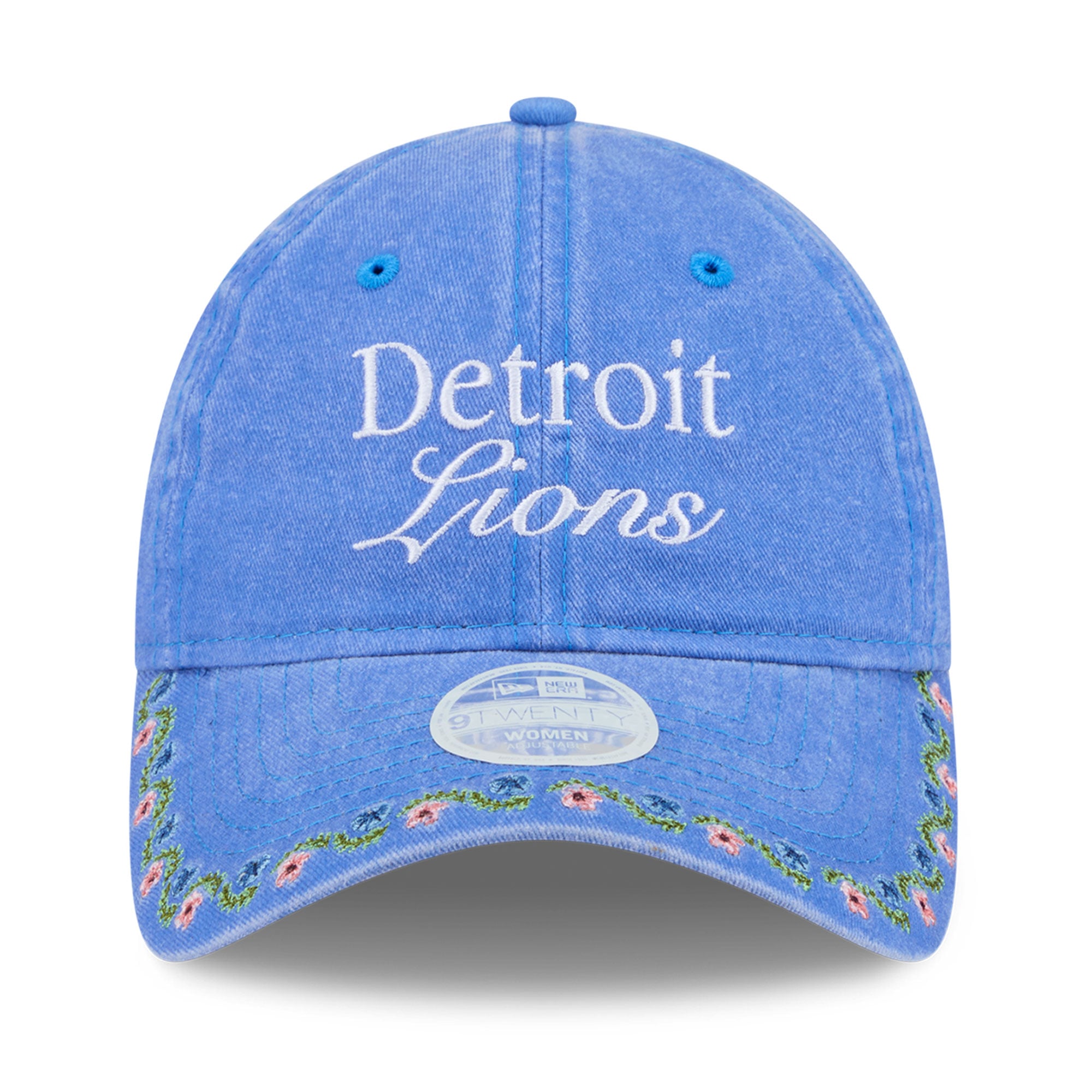 Women's New Era Blue Detroit Lions Washed Floral 9TWENTY Adjustable Hat
