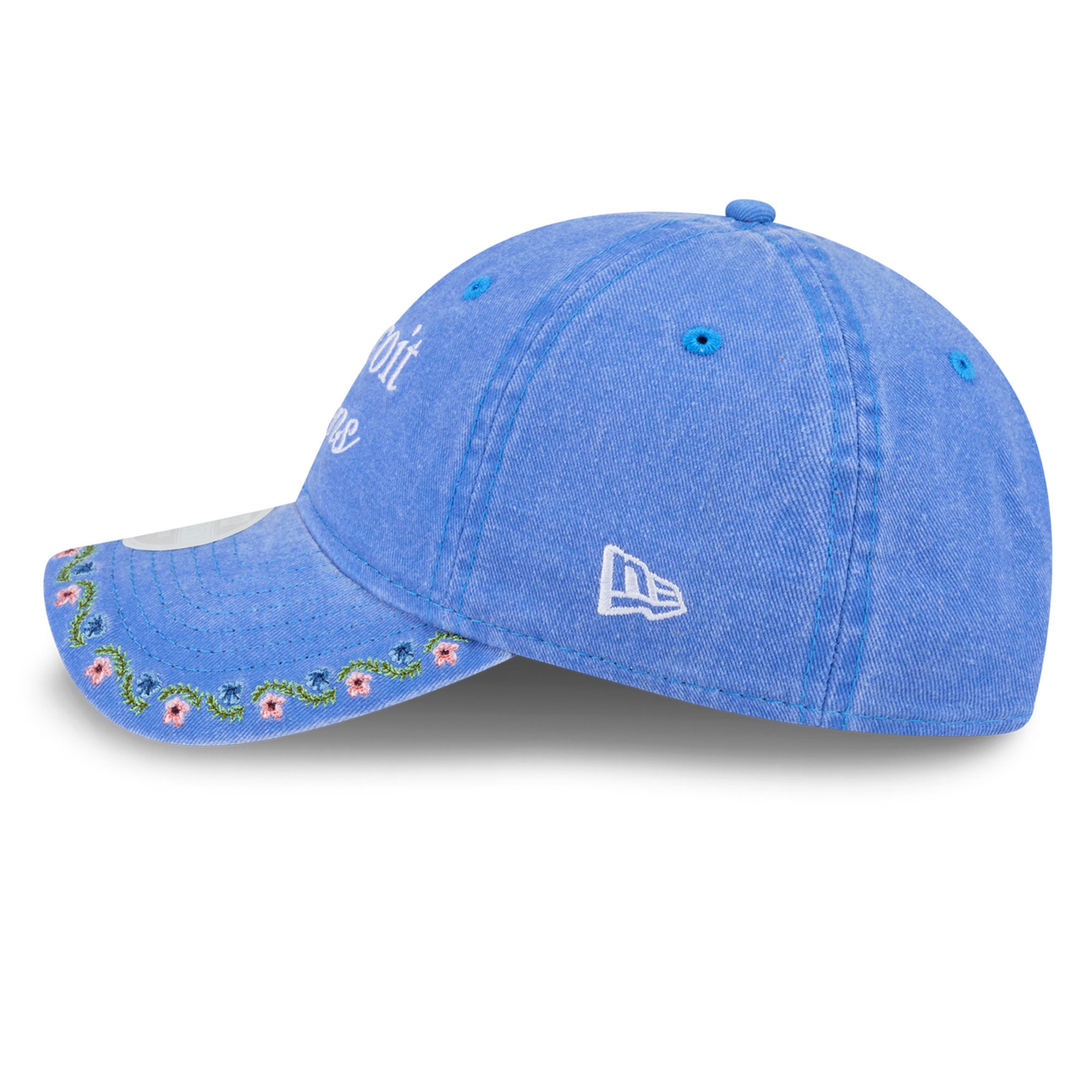 Women's New Era Blue Detroit Lions Washed Floral 9TWENTY Adjustable Hat