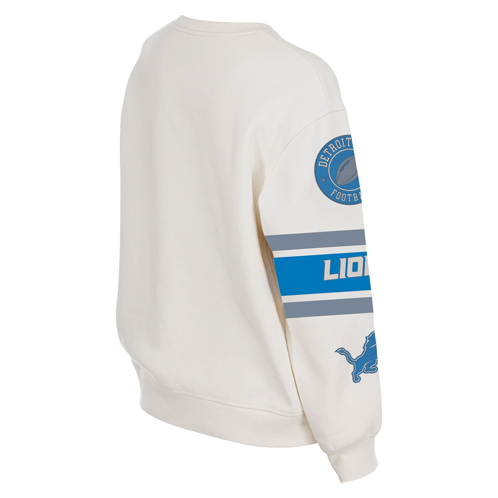 Sweat-shirt à col rond New Era crème Detroit Lions pour femme