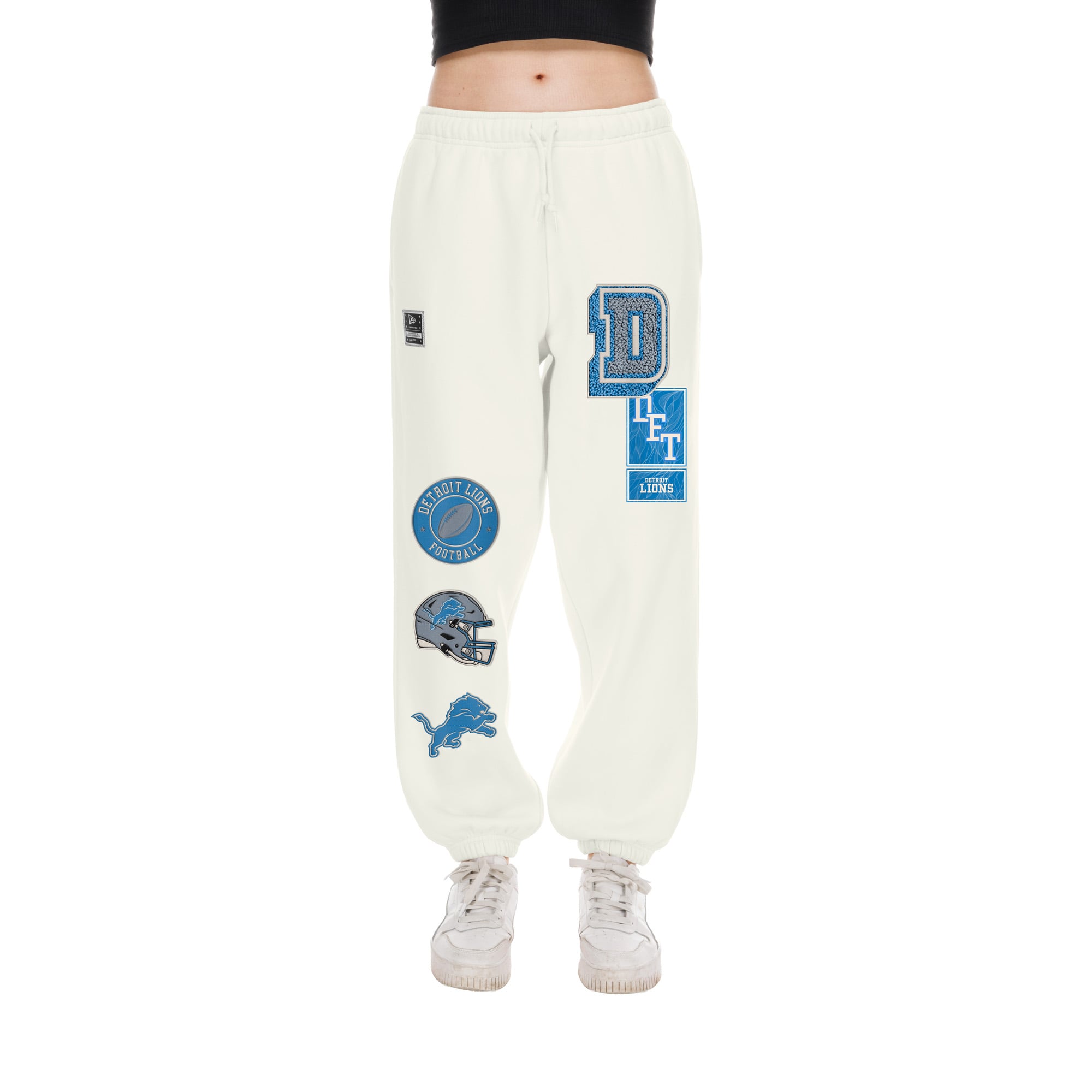 Pantalon de survêtement New Era crème Detroit Lions pour femmes