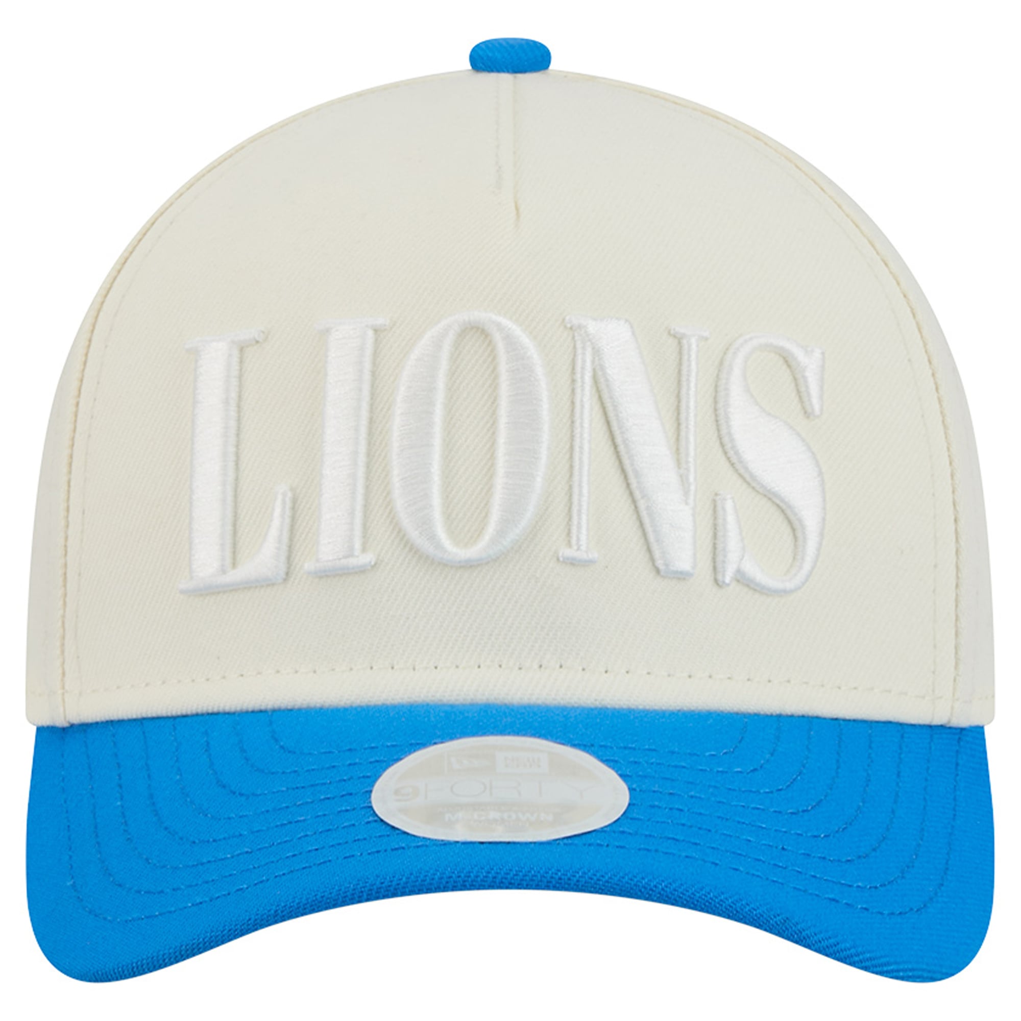 Women's New Era Cream/Blue Detroit Lions Tonal A-Frame 9FORTY Adjustable Hat
