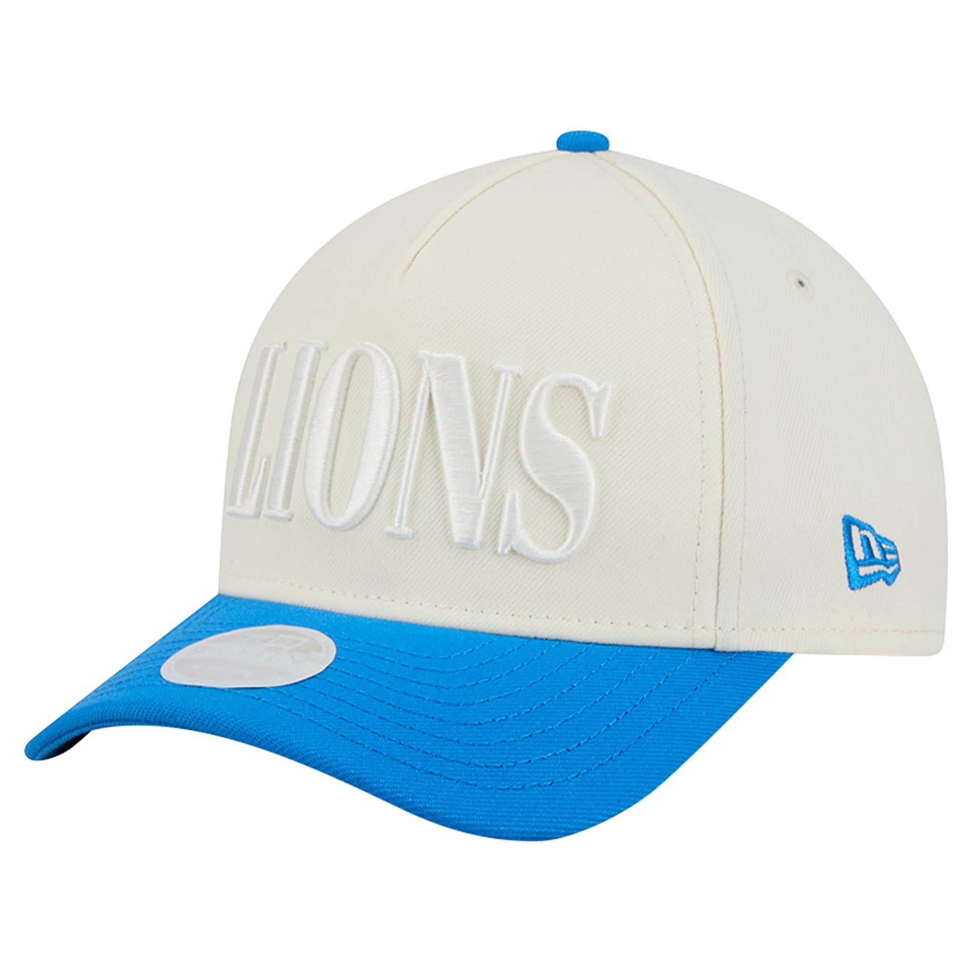 Women's New Era Cream/Blue Detroit Lions Tonal A-Frame 9FORTY Adjustable Hat