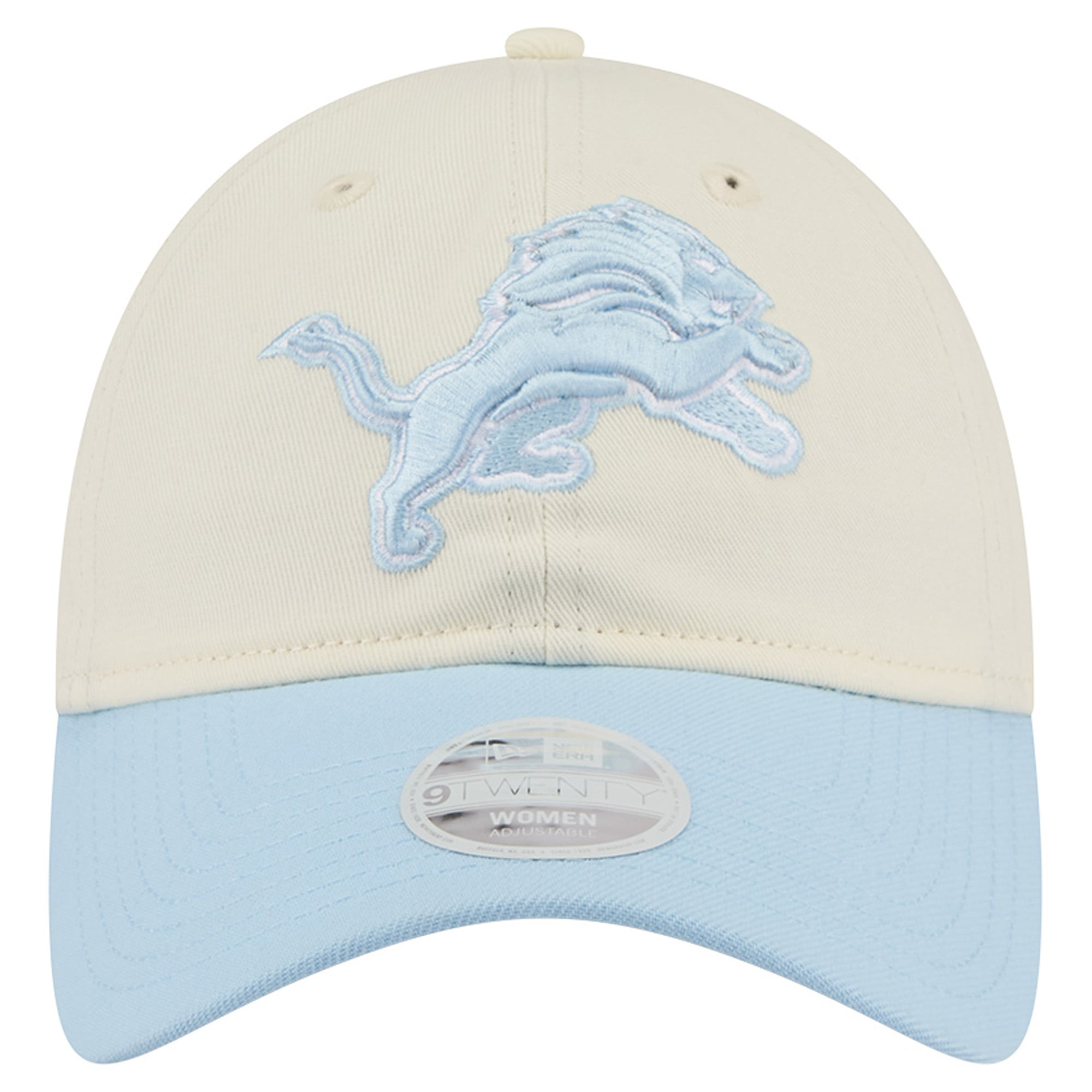 Women's New Era Cream/Coastal Blue Detroit Lions 9TWENTY Adjustable Hat