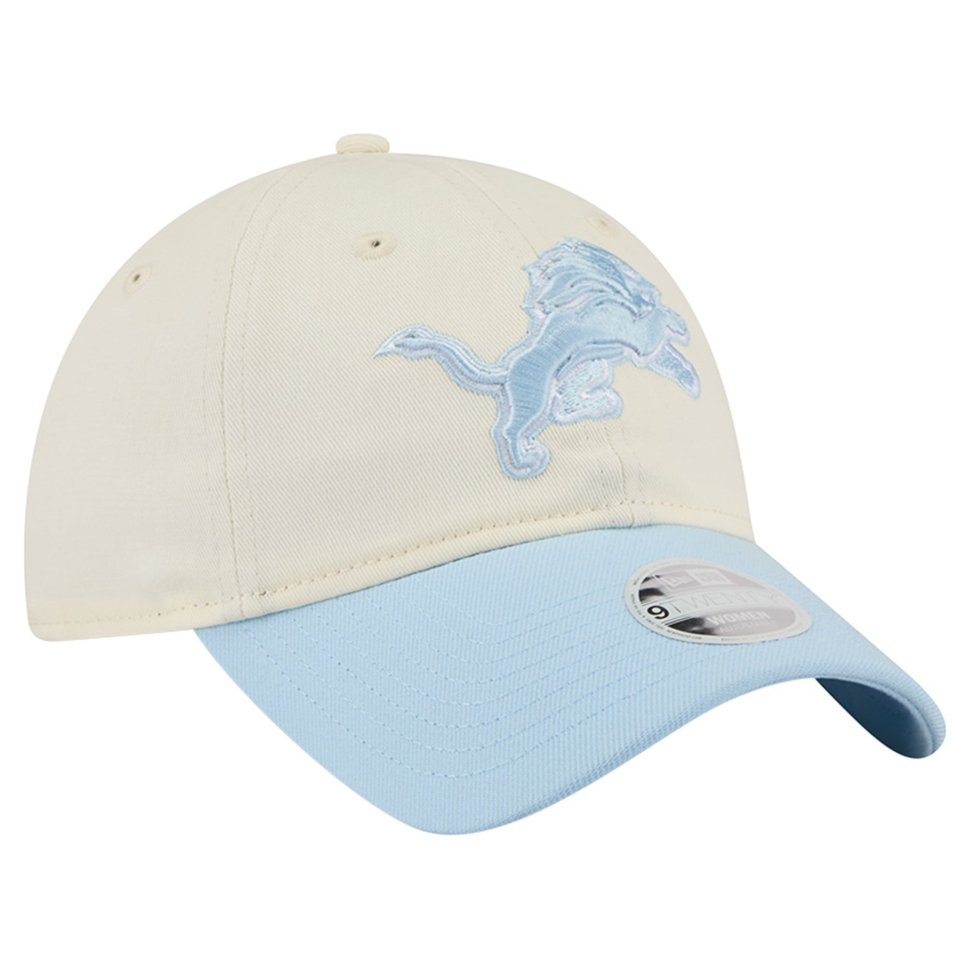 Women's New Era Cream/Coastal Blue Detroit Lions 9TWENTY Adjustable Hat