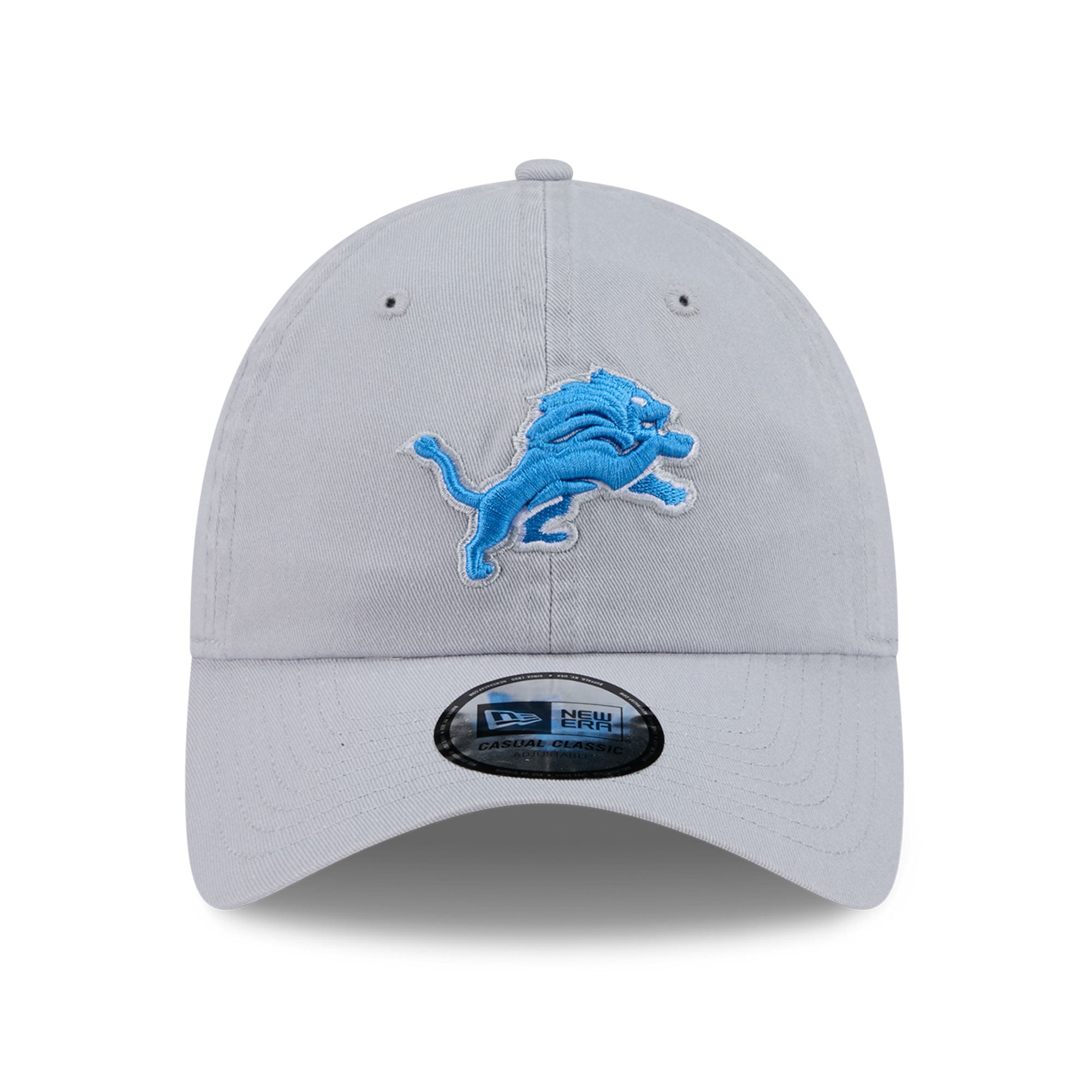 Casquette New Era grise pour femme, style rétro, classique et ajustable, Detroit Lions.