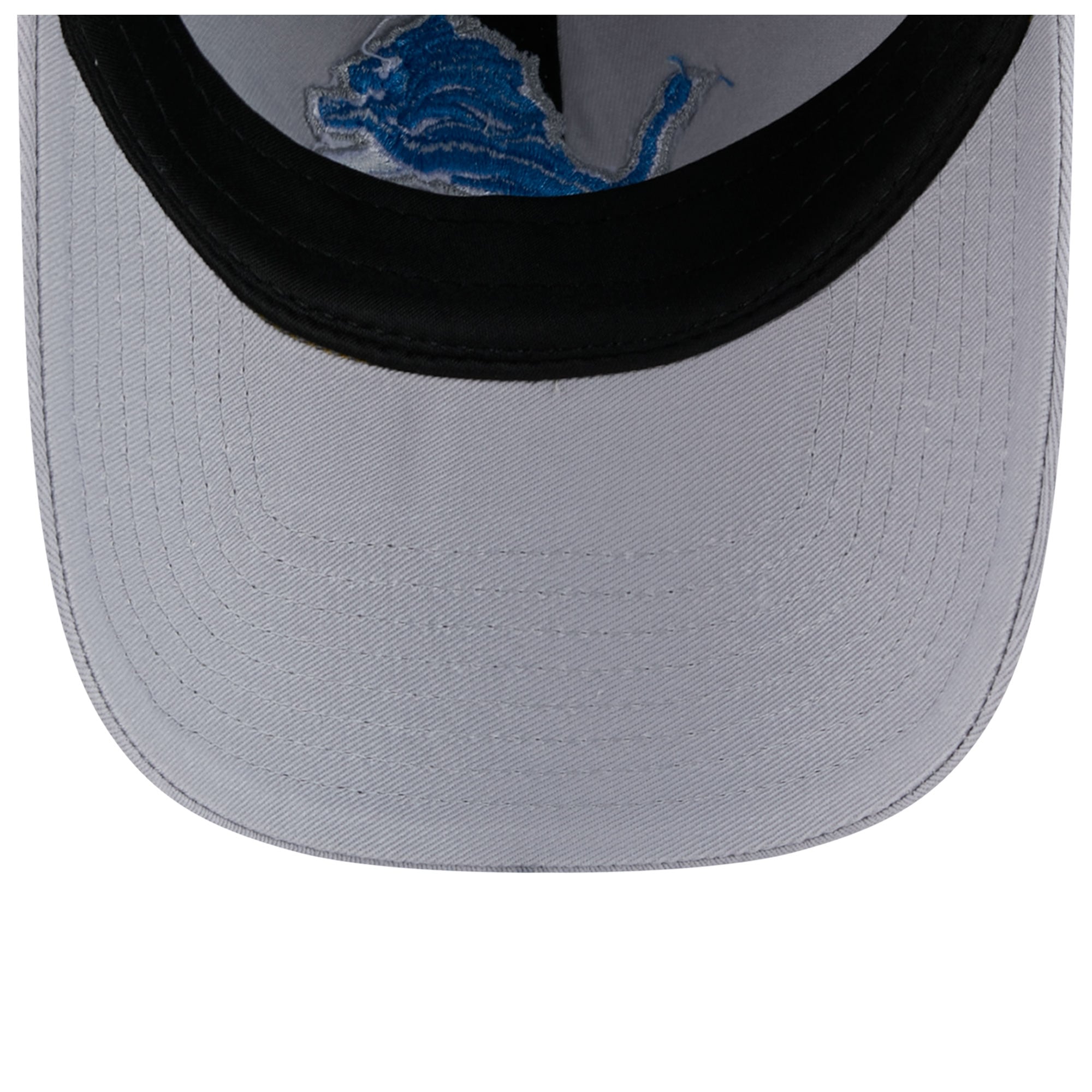 Casquette New Era grise pour femme, style rétro, classique et ajustable, Detroit Lions.