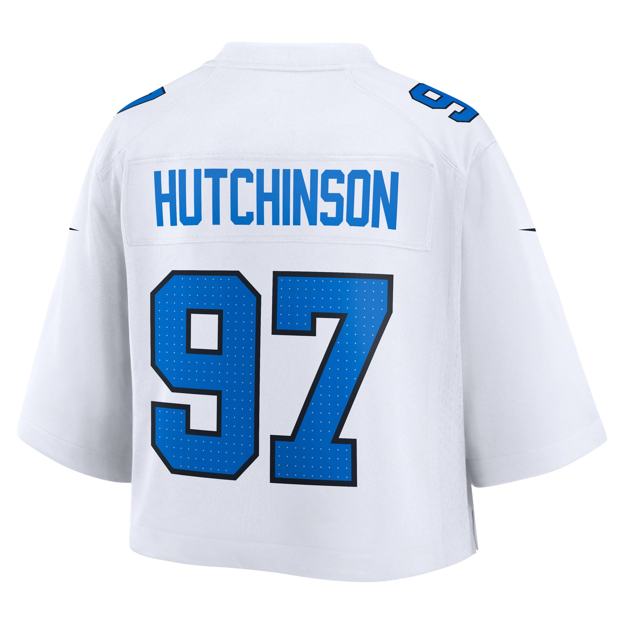 Maillot de match court Nike Aidan Hutchinson blanc des Lions Détroit pour femme