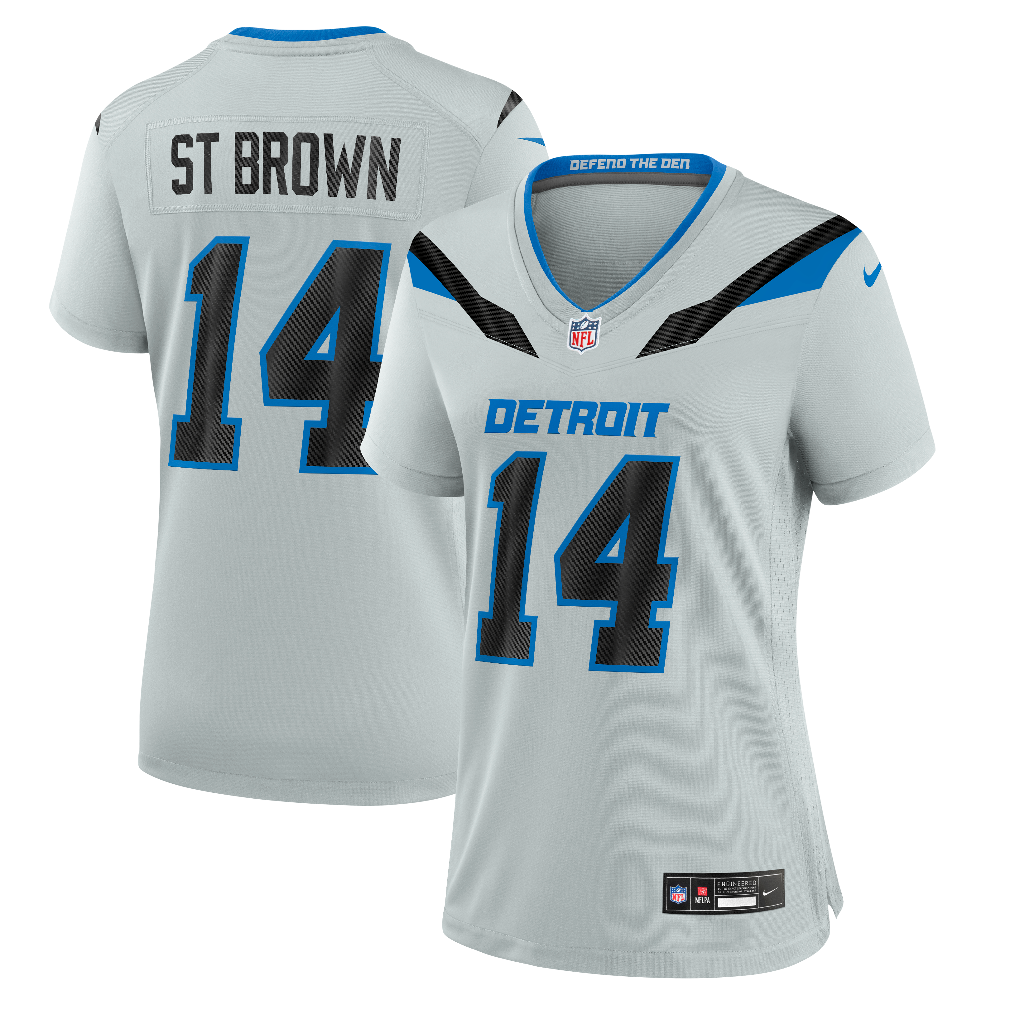 Women's Nike Amon-Ra St. Brown Silver Detroit Lions 2026 Rivalries Collection Game Jersey
