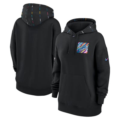 Detroit Lions Nike Women's 2023 NFL Crucial Catch Club Pullover Hoodie - Black