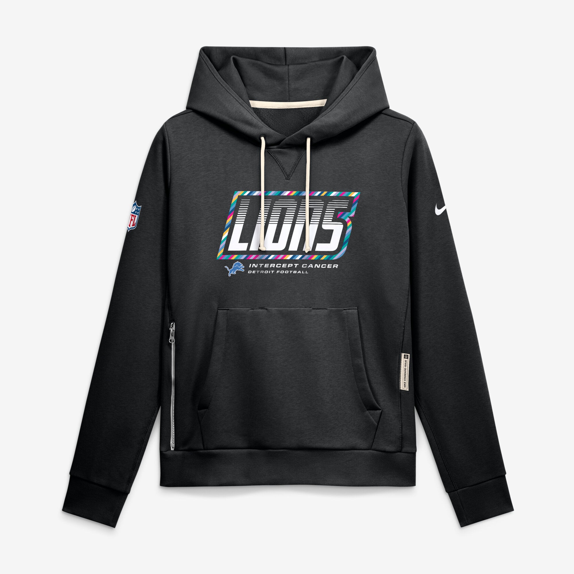 Women's Nike Black Detroit Lions 2026 NFL Crucial Catch Sideline Standard Issue Dri-FIT Pullover Hoodie