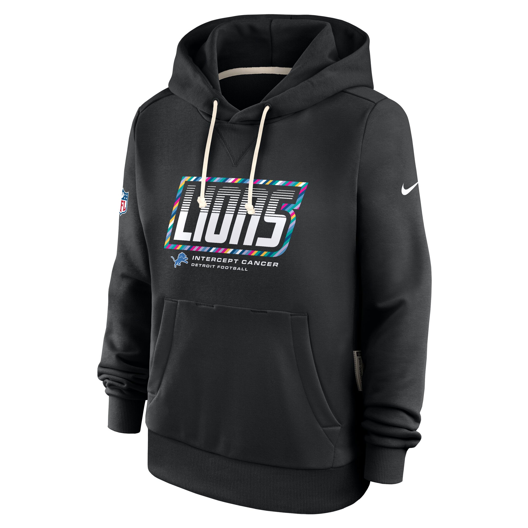 Women's Nike Black Detroit Lions 2026 NFL Crucial Catch Sideline Standard Issue Dri-FIT Pullover Hoodie