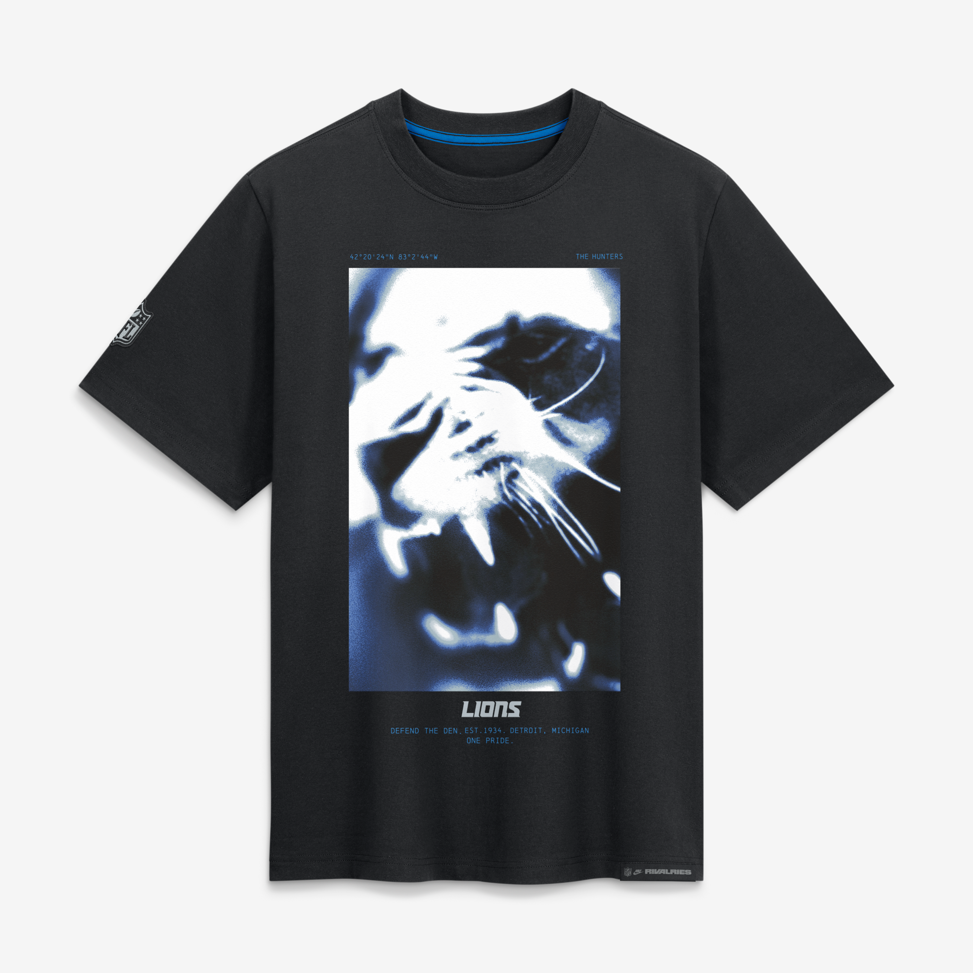 T-shirt boyfriend Nike Detroit Lions Collection 2026 Rivalries noir pour femme