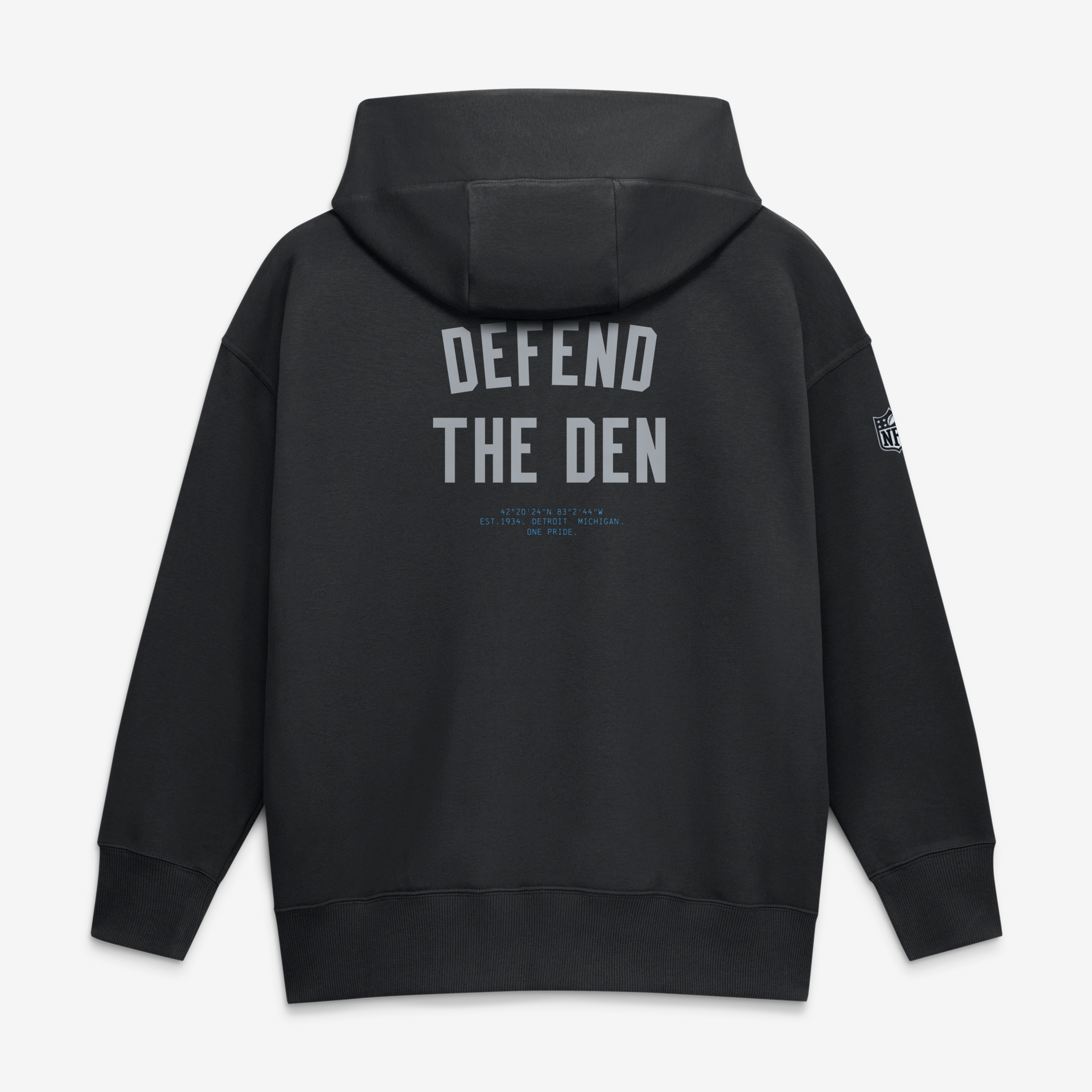 Sweat à capuche oversize Nike Detroit Lions Collection 2026 Rivalries pour femme, noir
