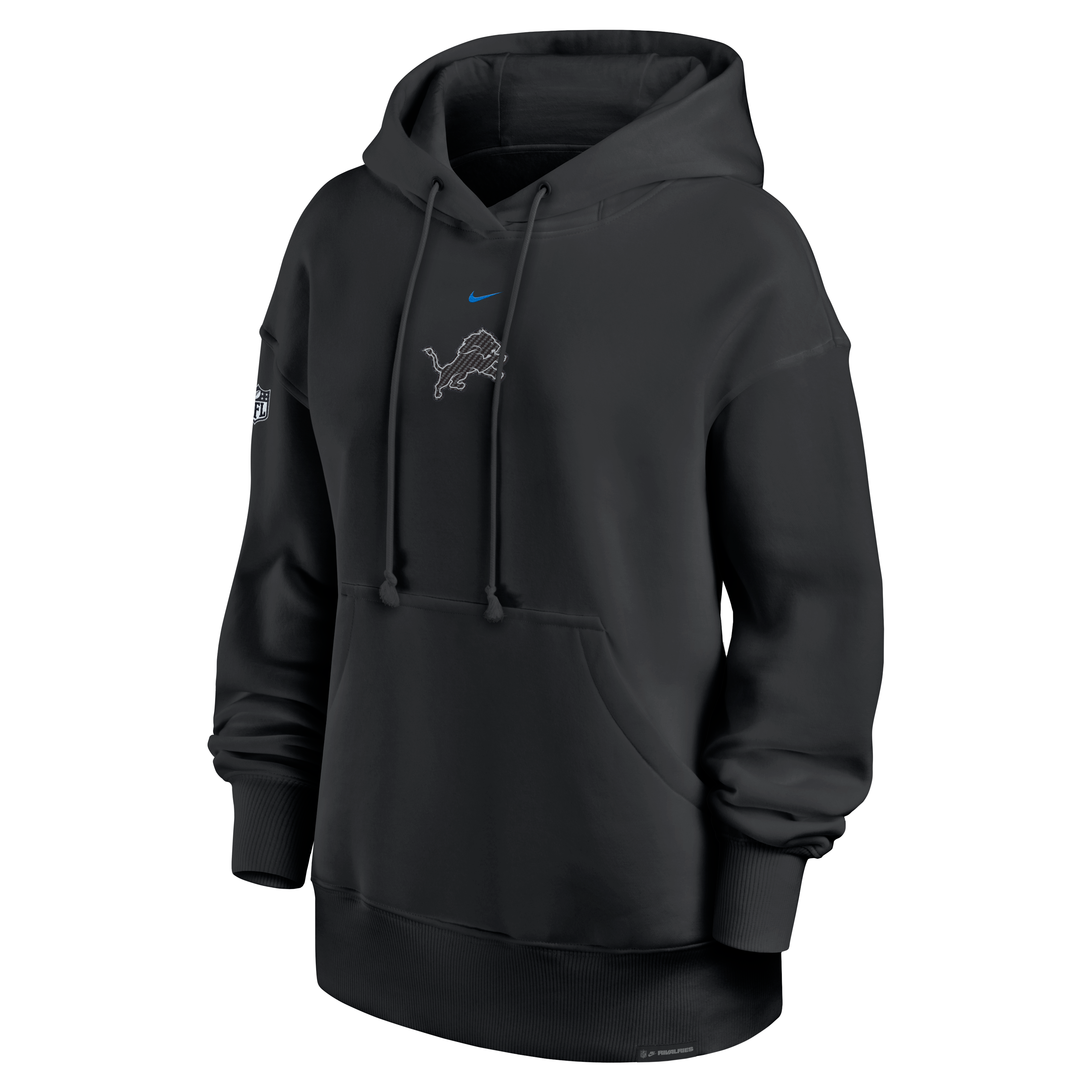 Sweat à capuche oversize Nike Detroit Lions Collection 2026 Rivalries pour femme, noir